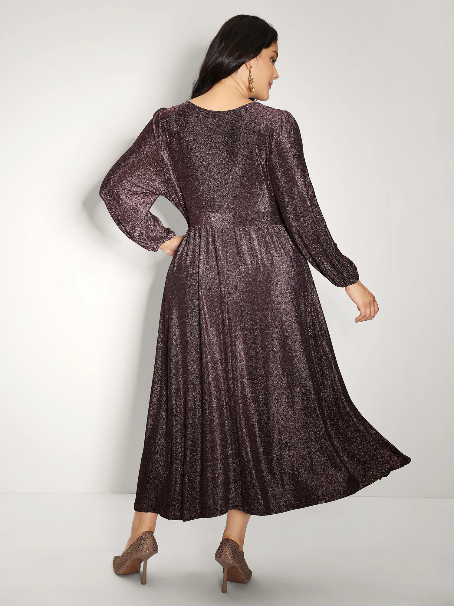 Heather Stretchy Split Hem Pockets Maxi Dress - Image 4