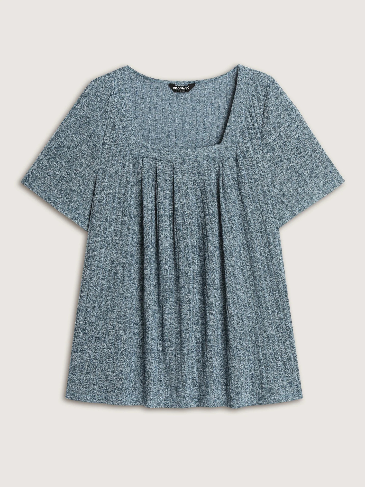 Heather Stretchy Square Neckline T-Shirt - Image 6