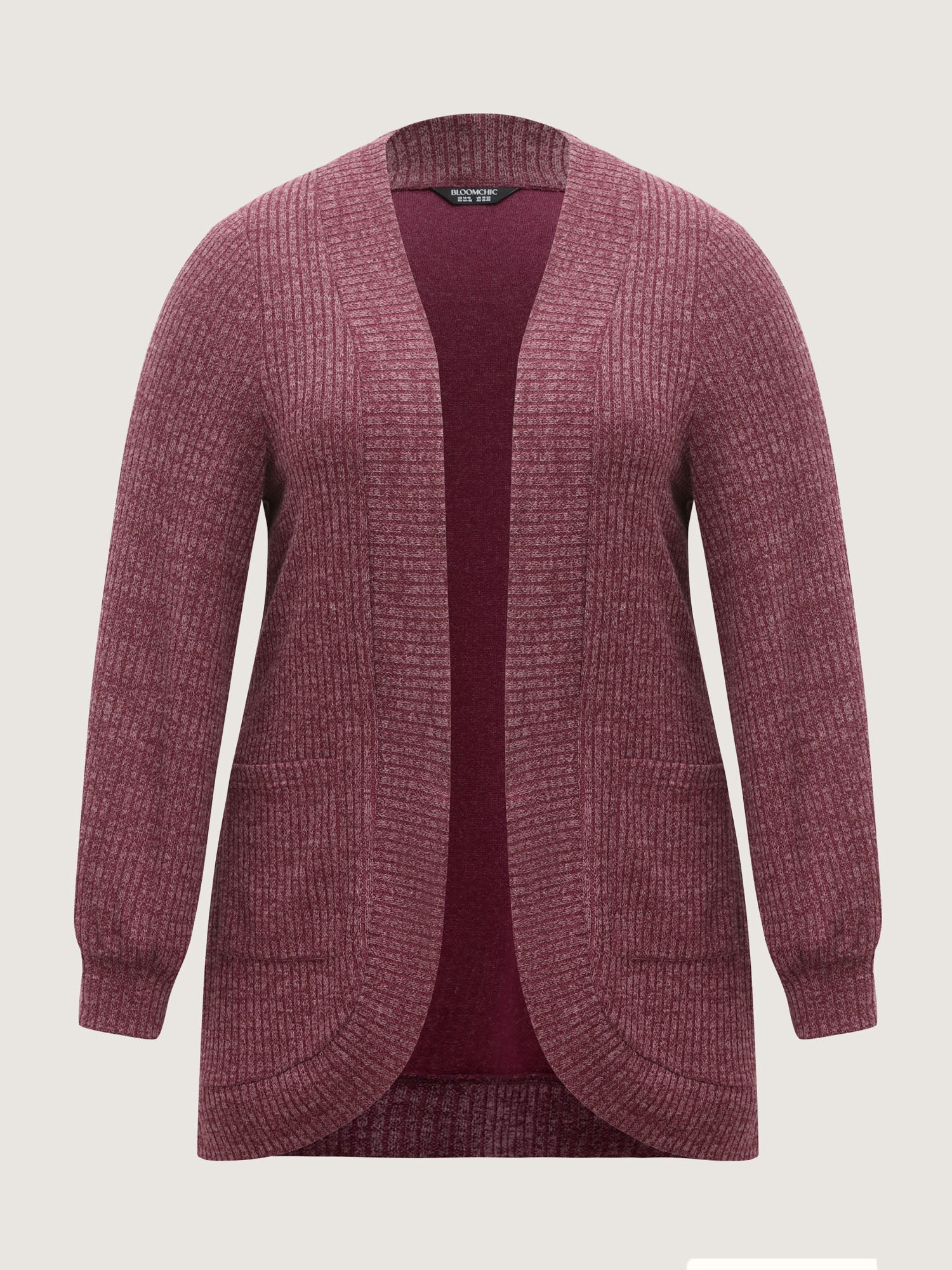 Heather Stretchy Textured Pockets Cardigan - Image 7