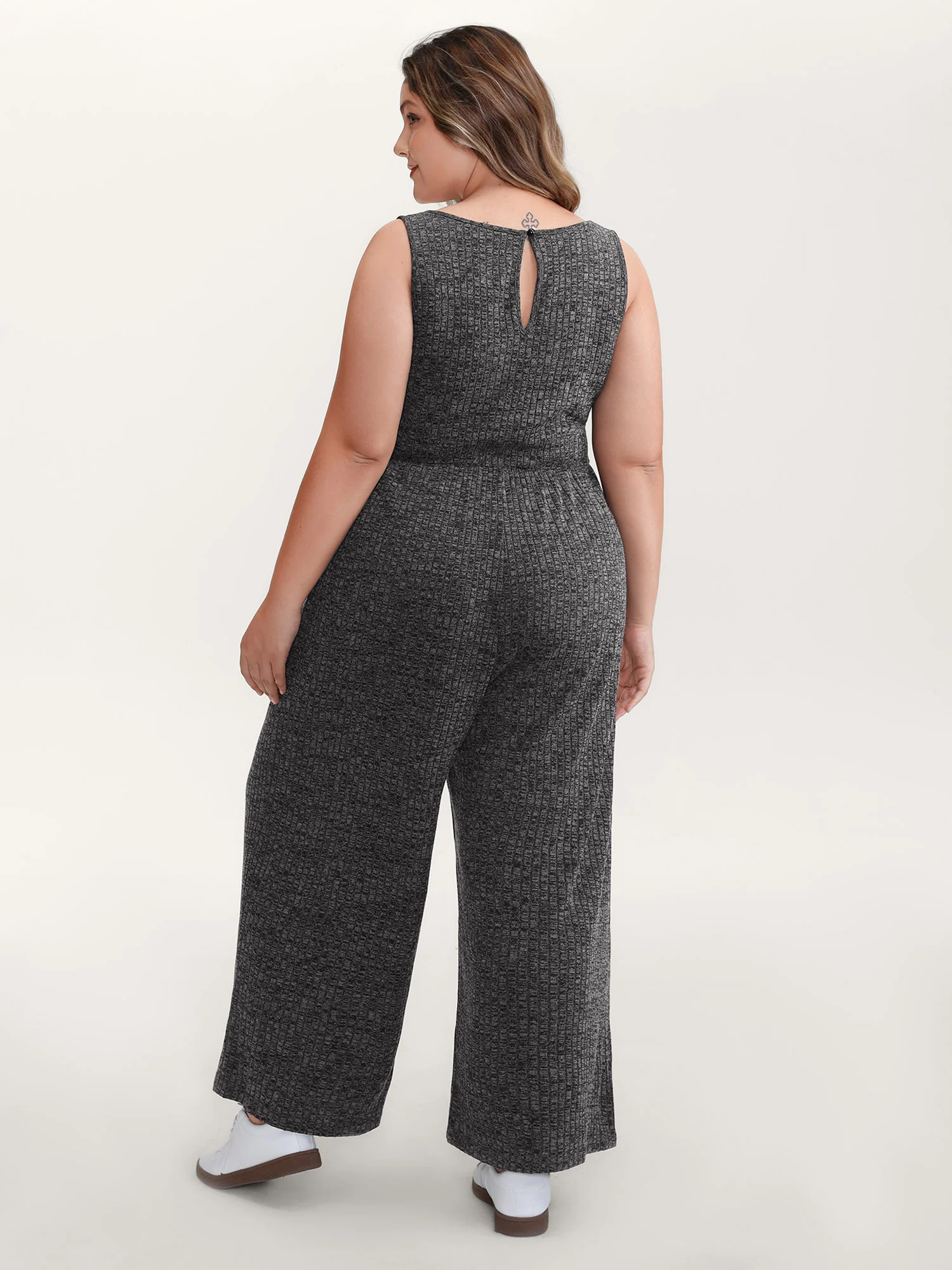 Heather Stretchy Waistband Ruched Jumpsuit - Image 4