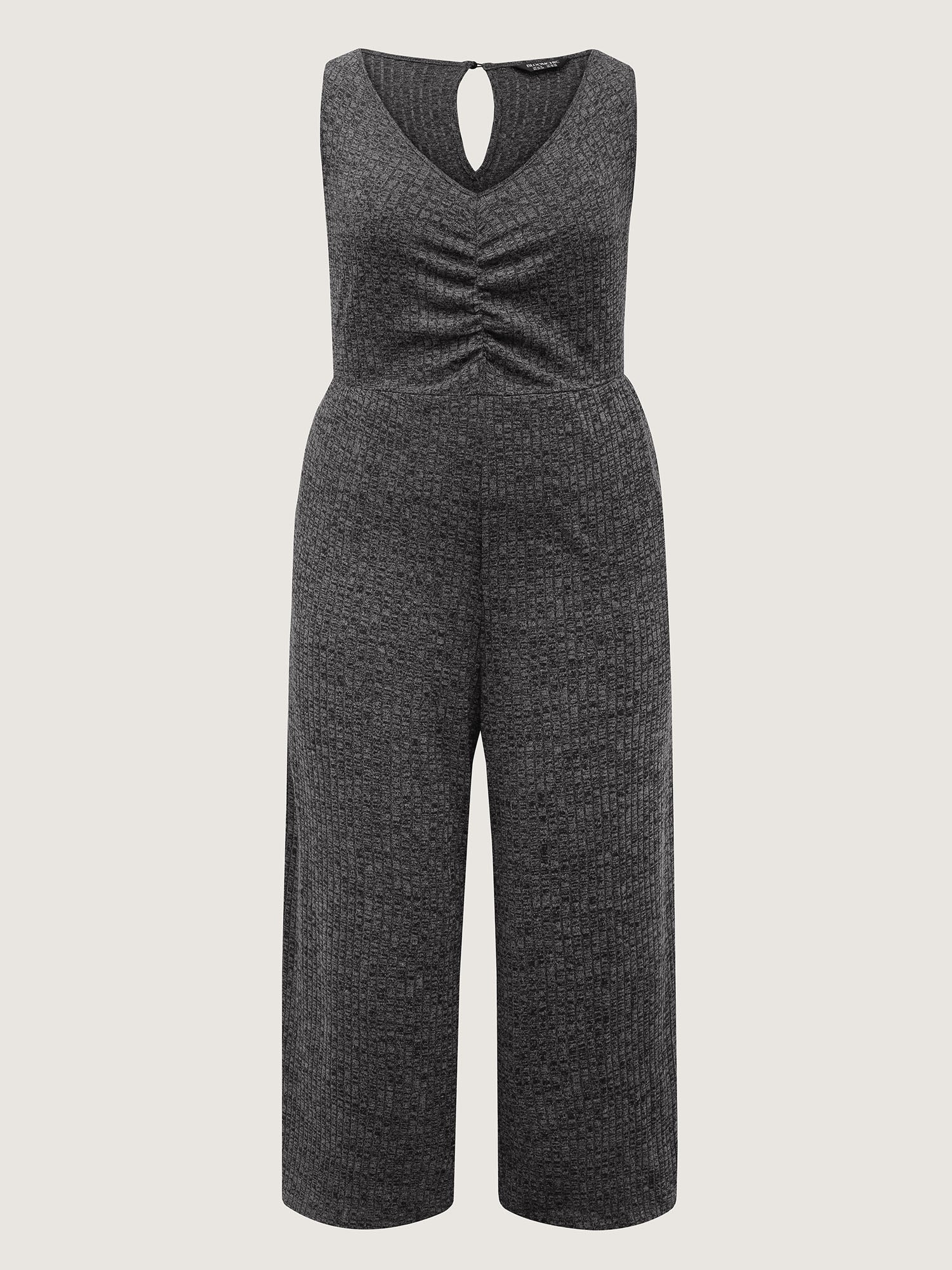 Heather Stretchy Waistband Ruched Jumpsuit - Image 7
