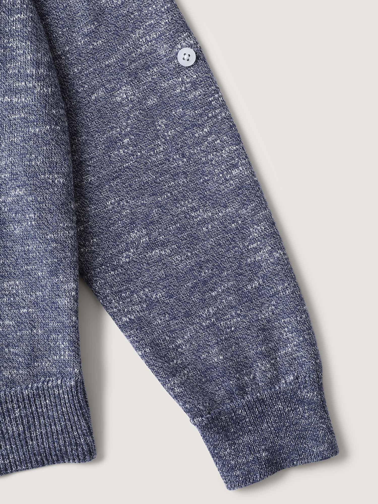 Heather Tab Sleeve Irregular Hem Knit Cardigan - Image 6