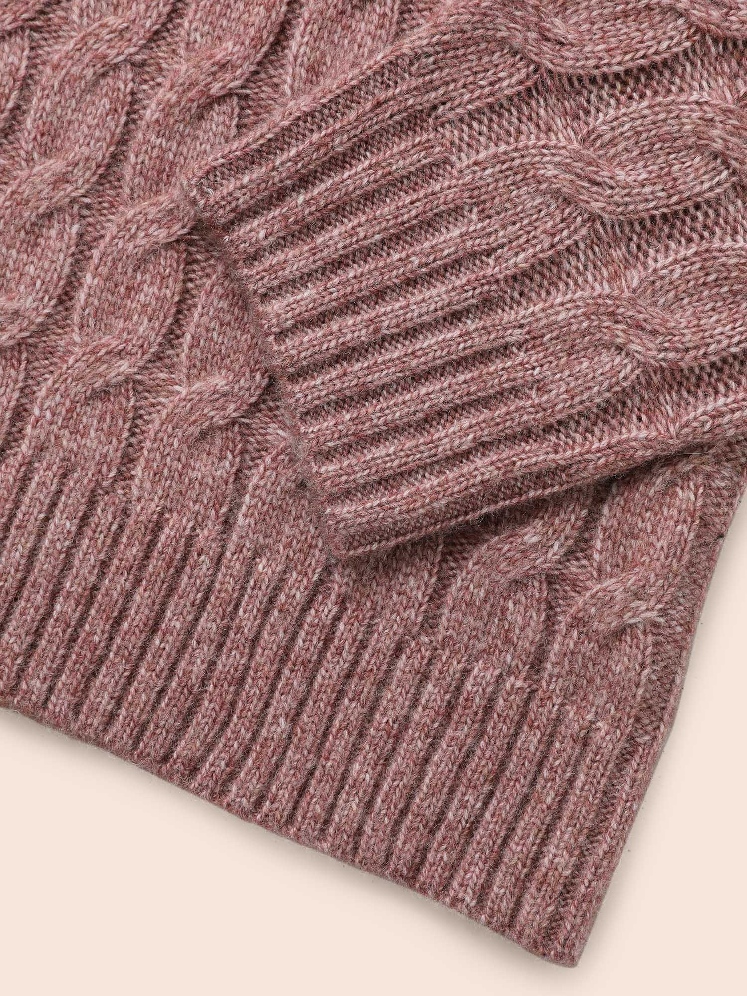 Heather Texture Cable Knit Pullover - Image 8