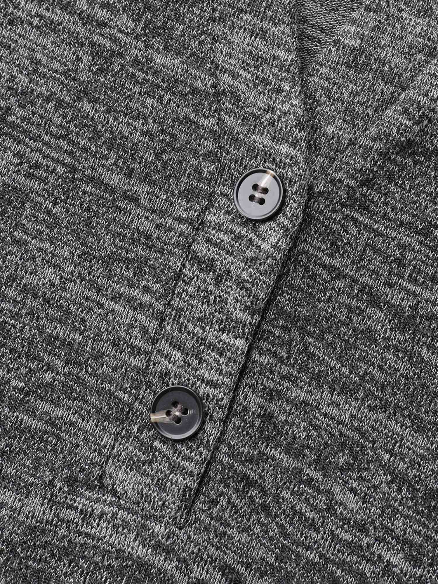 Heather Textured Button-Front Fitted T-Shirt - Image 7