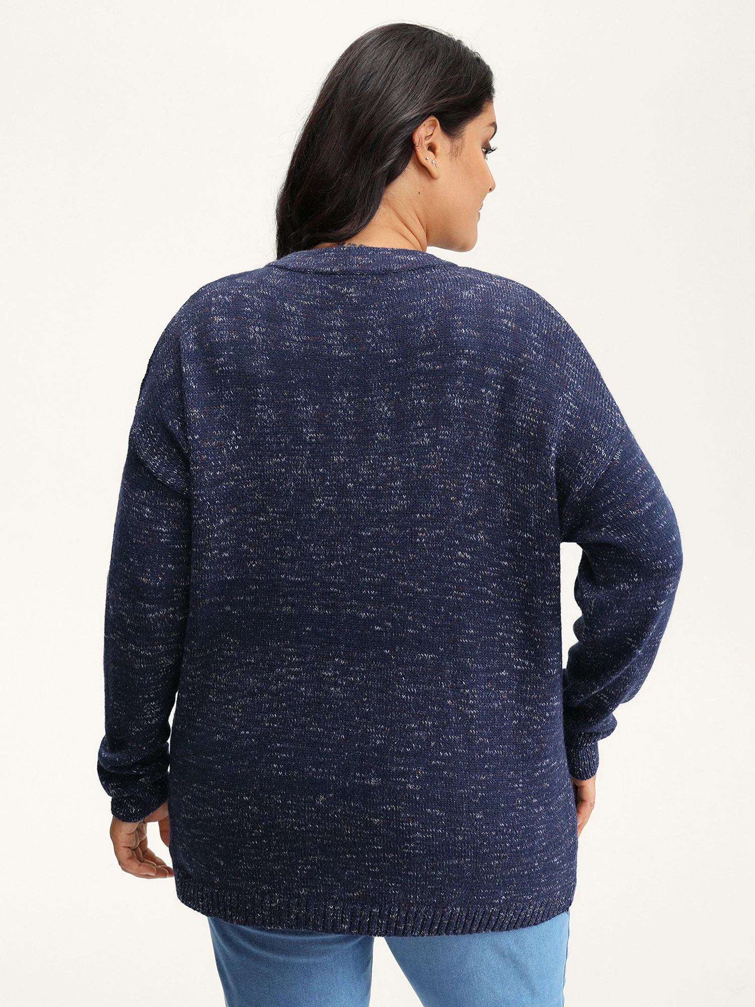 Heather Textured Button Neck Pullover - Image 12