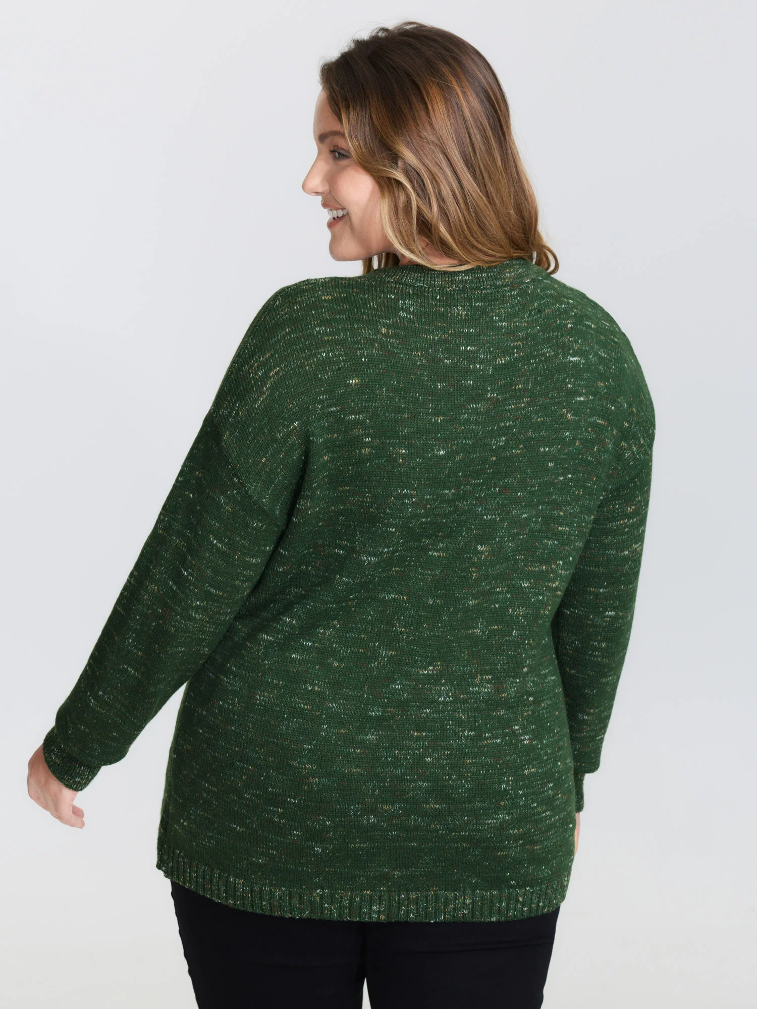 Heather Textured Button Neck Pullover - Image 16