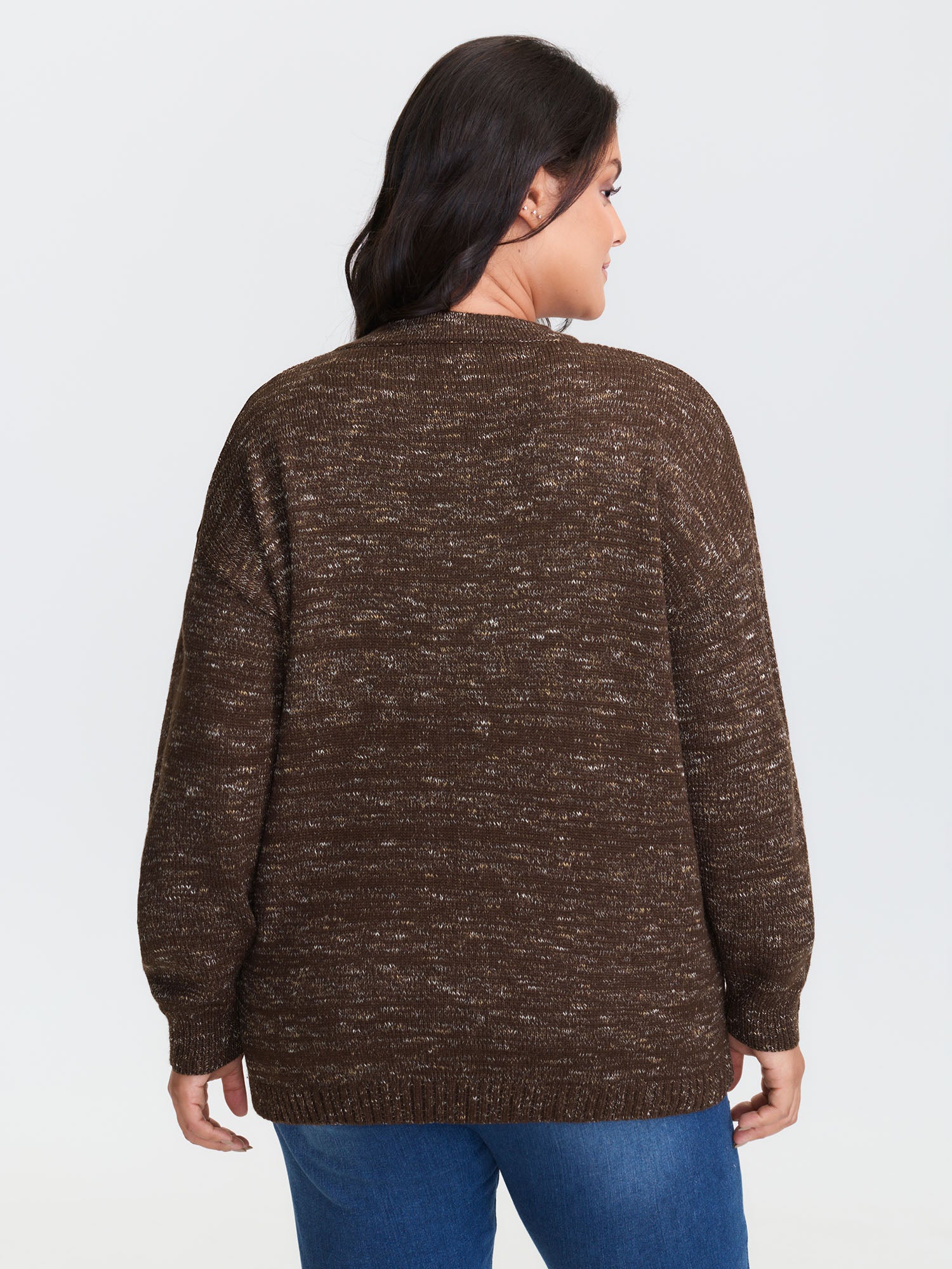 Heather Textured Button Neck Pullover - Image 20