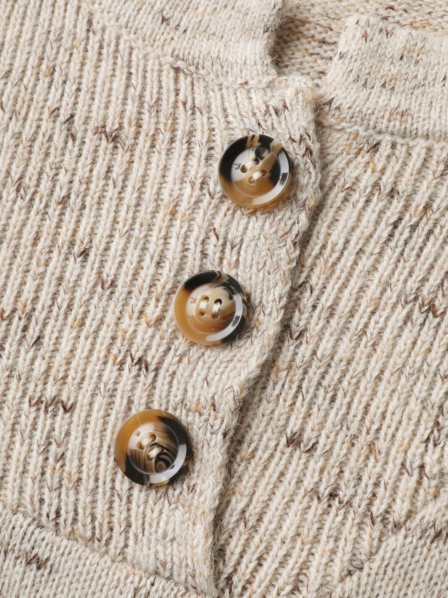 Heather Textured Button Neck Pullover - Image 6