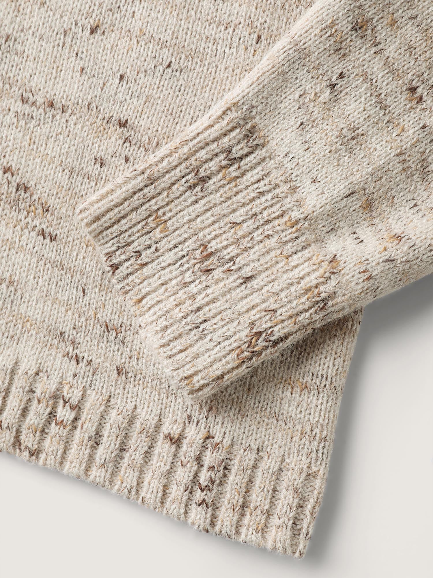 Heather Textured Button Neck Pullover - Image 7