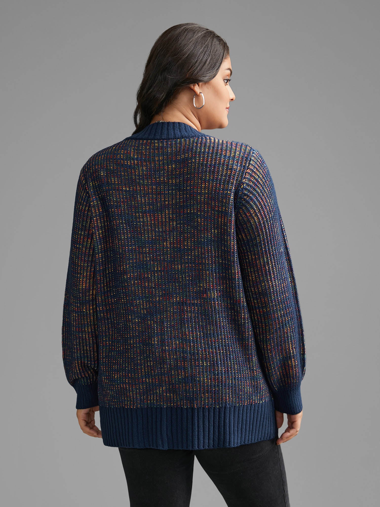 Heather Textured Button Up Cardigan - Image 3