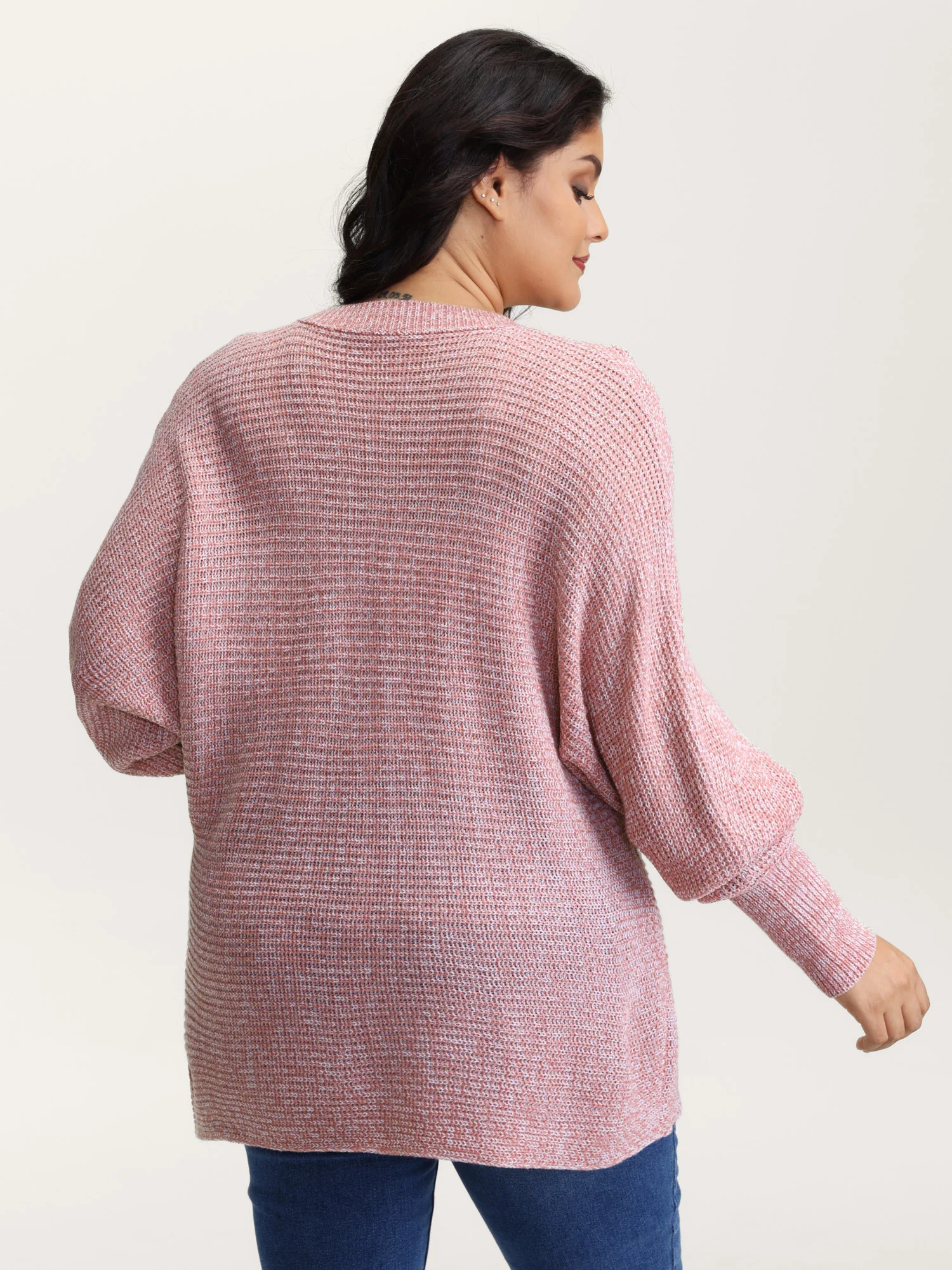 Heather Textured Dolman Sleeve Pullover - Image 4