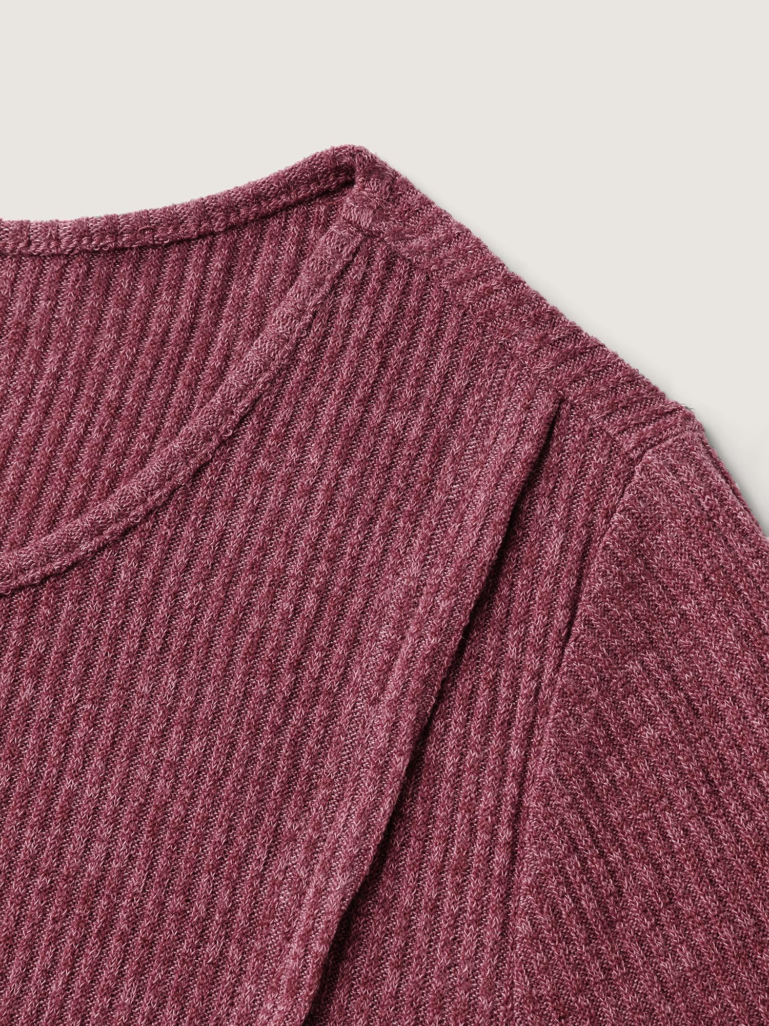 Heather Textured Stretchy Overlap T-Shirt - Image 7