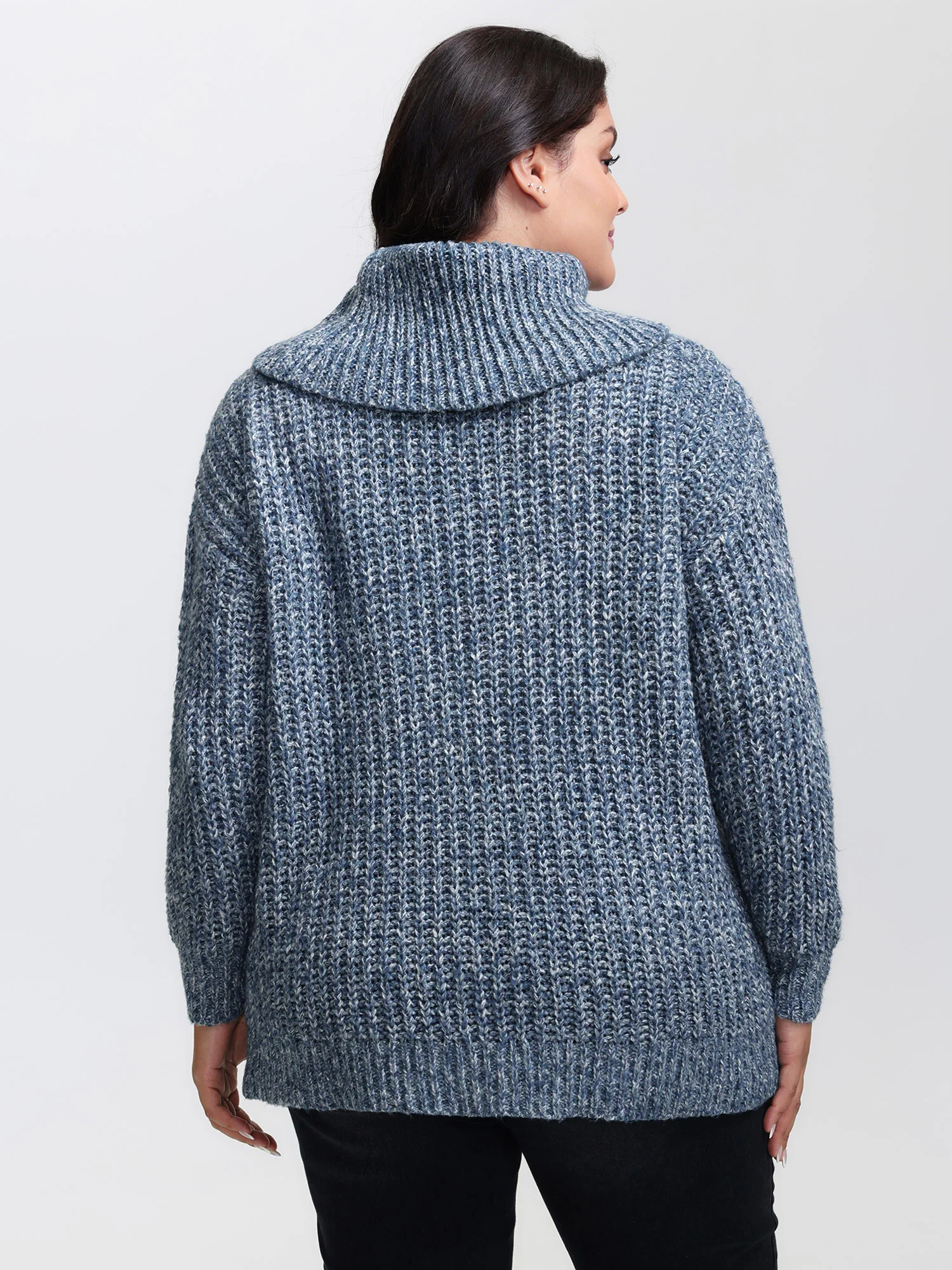Heather Turtle Neck Solid Pullover - Image 5