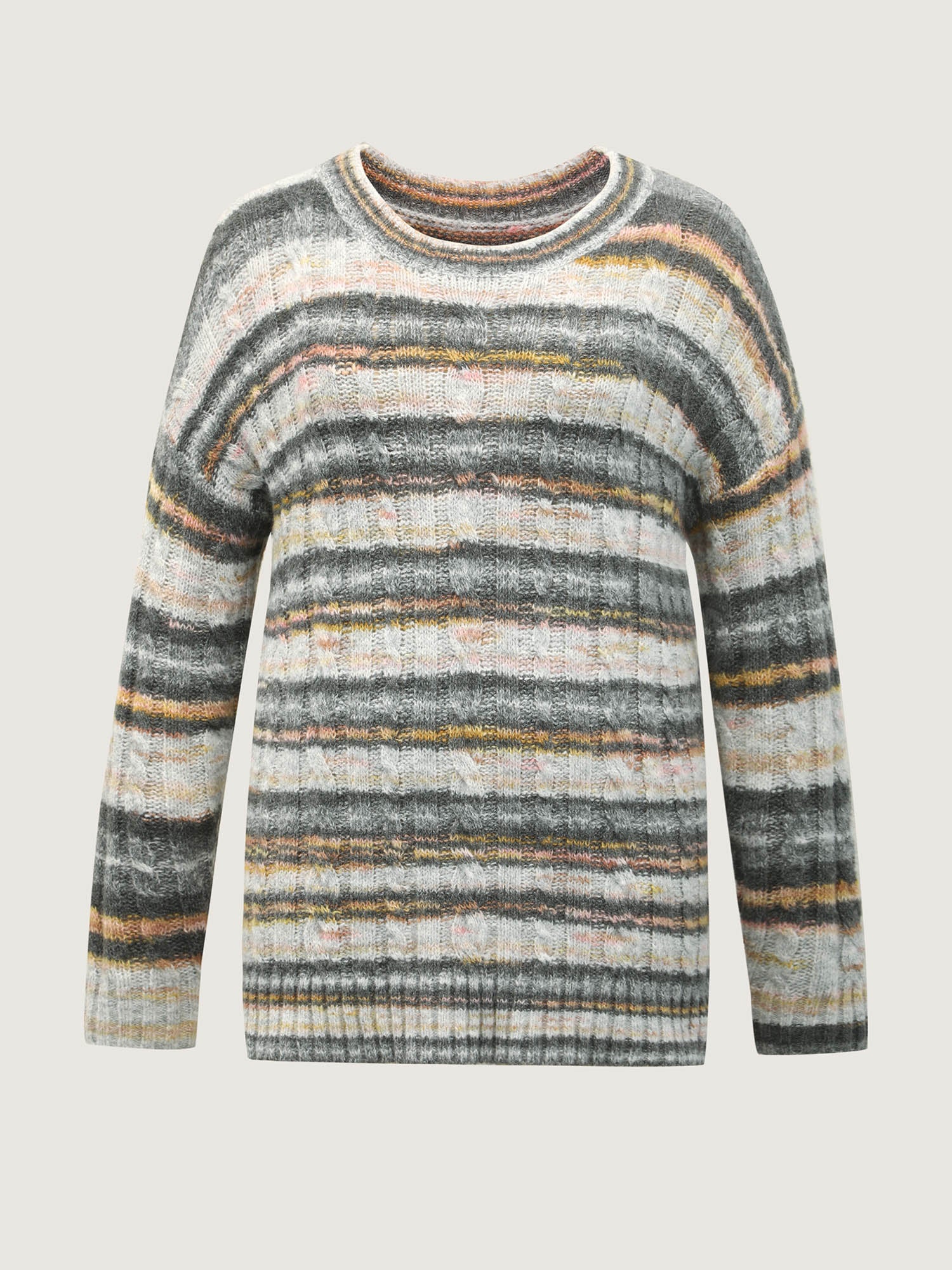 Heather Twist Textured Round Neck Pullover - Image 7