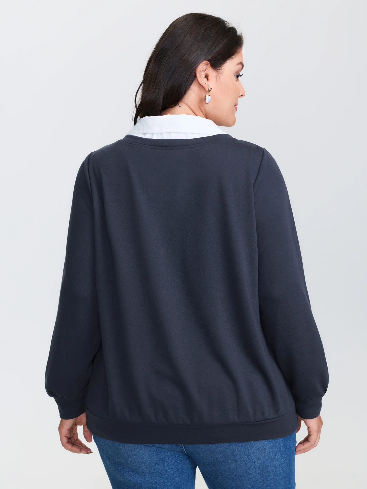 Hello Cat Stretchy Layered Twofer Sweatshirt - Image 4
