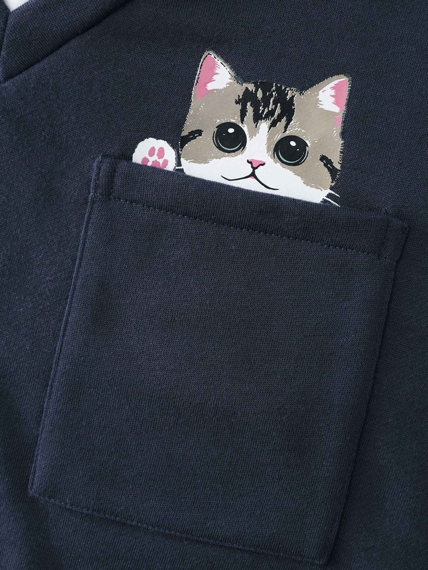Hello Cat Stretchy Layered Twofer Sweatshirt - Image 5