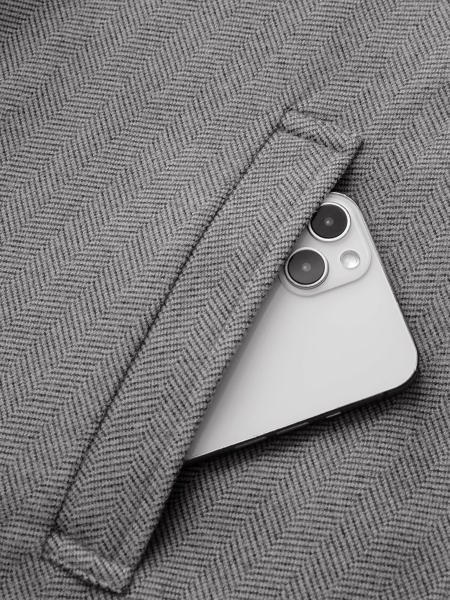 Herringbone Button Belted Lined Coat - Image 7
