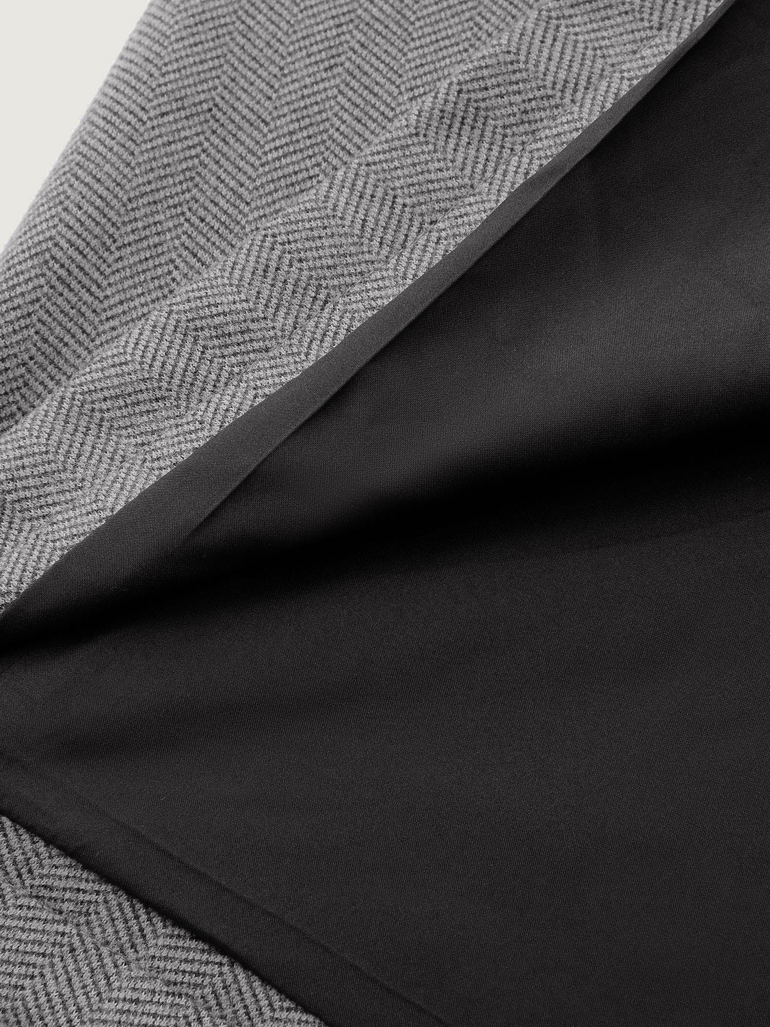 Herringbone Button Belted Lined Coat - Image 8
