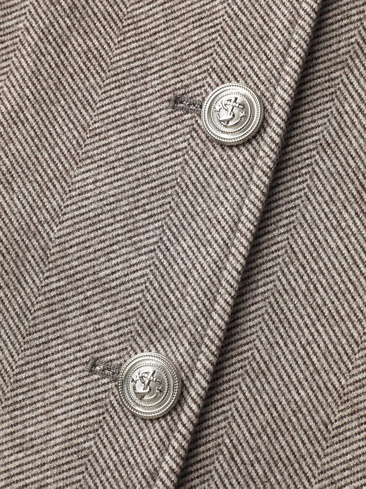 Herringbone Pattern Cinched-Waist Jacket - Image 6