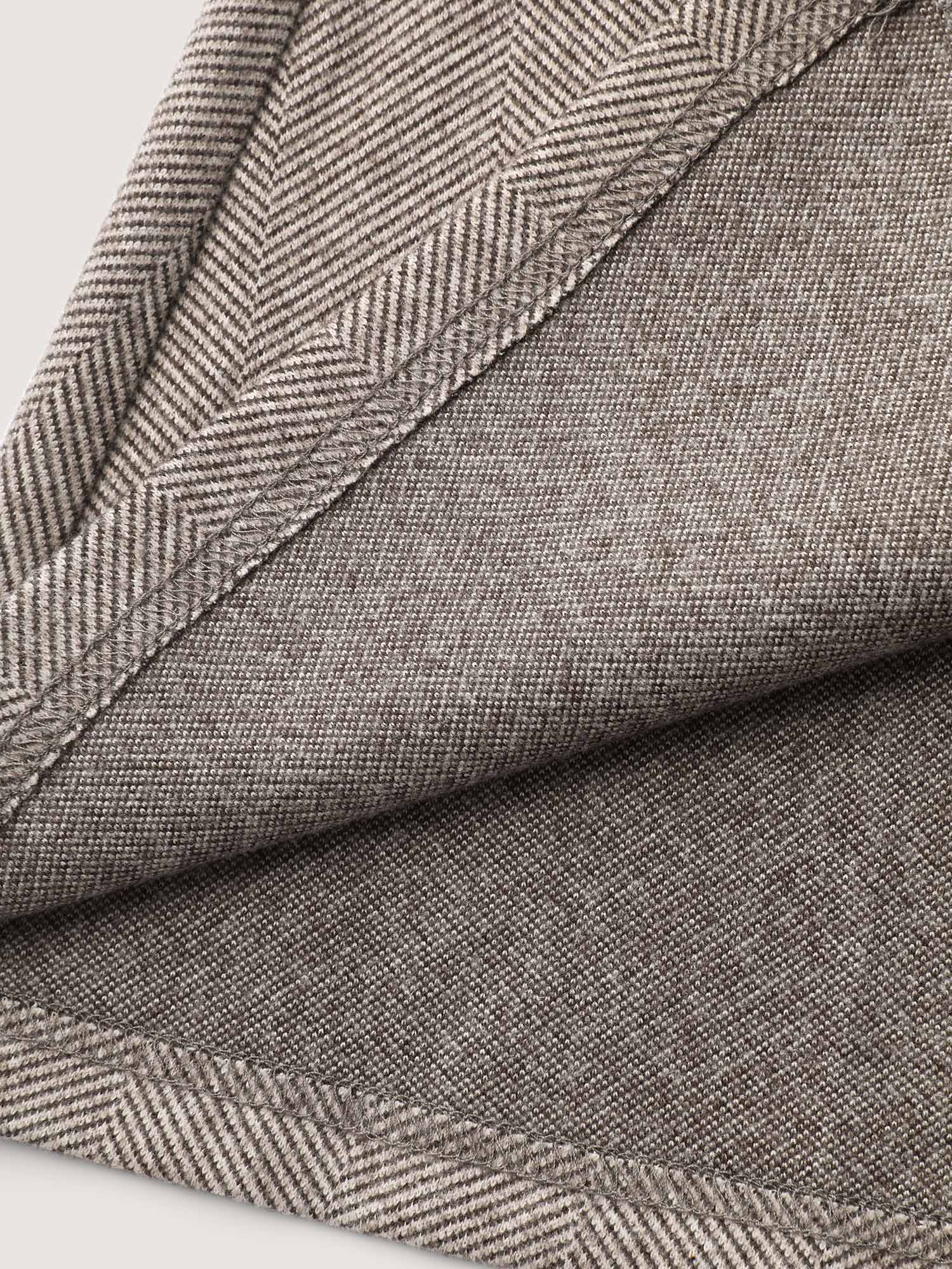 Herringbone Pattern Cinched-Waist Jacket - Image 7