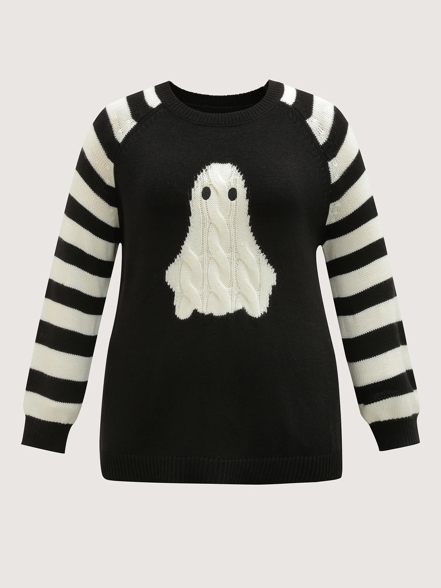 Hey Ghost Raglan Stripe Sleeve Pullover - Image 7