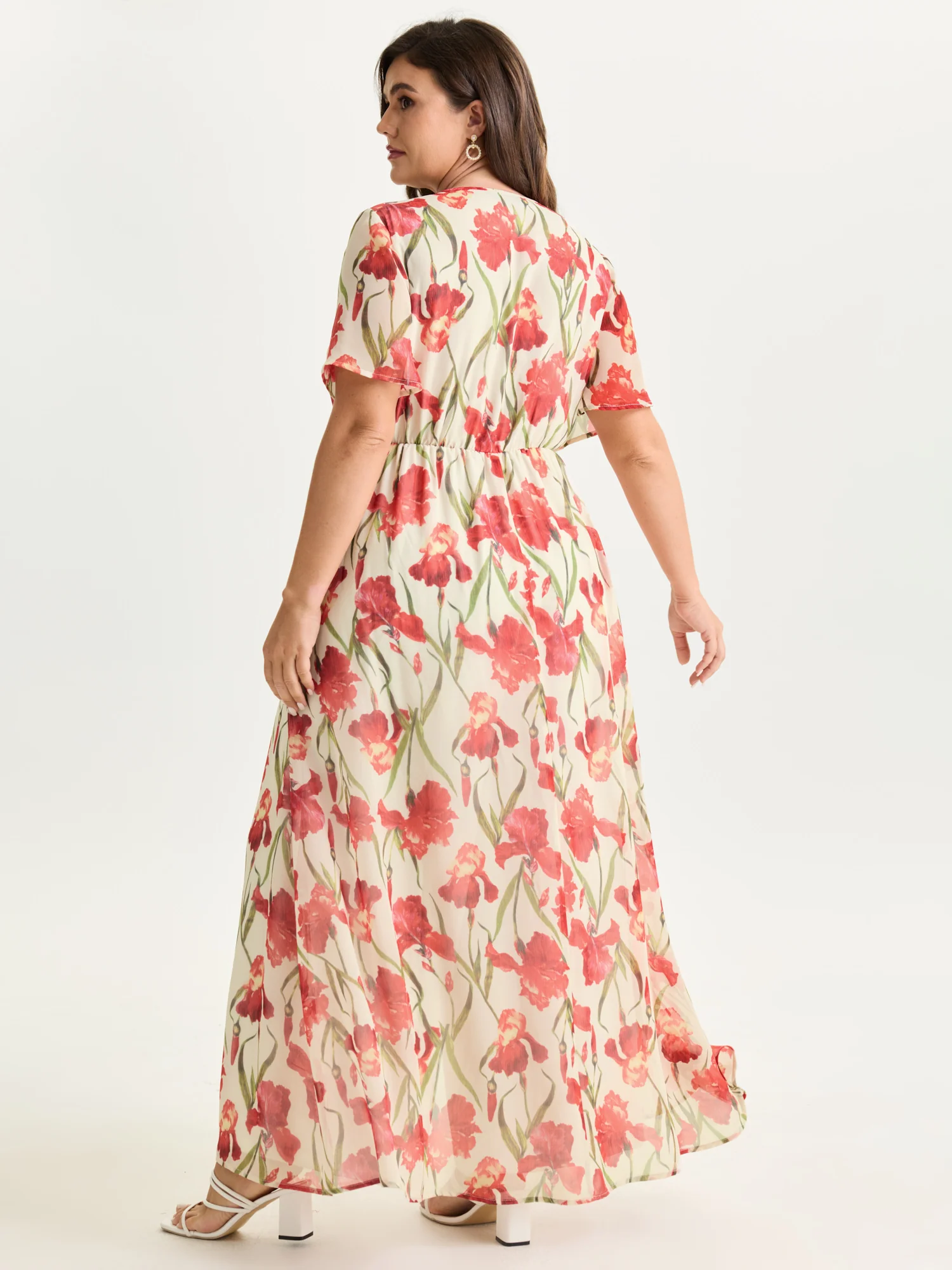 Hidden Zipper Floral Layered Pockets Jumpsuit - Image 4