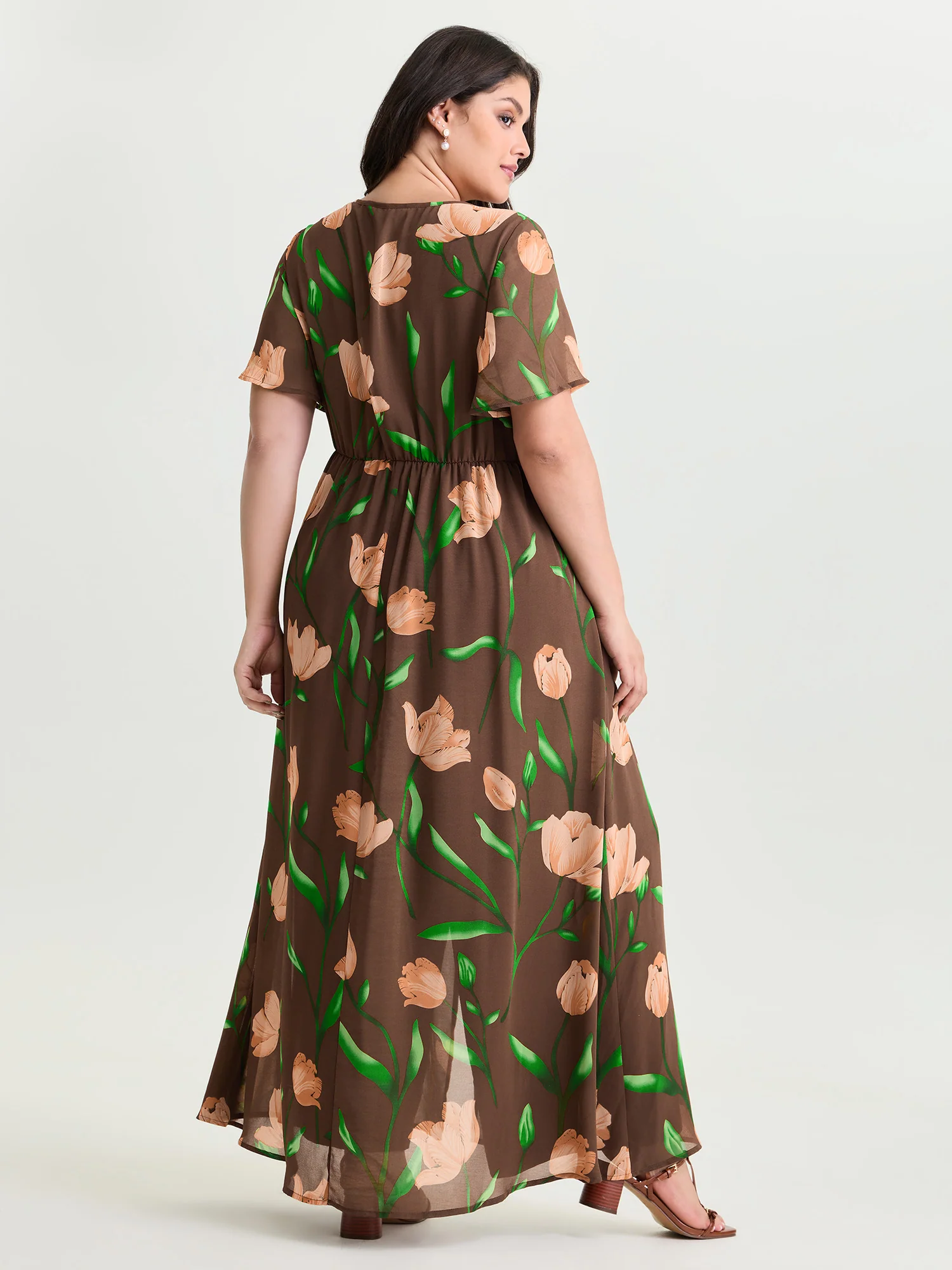 Hidden Zipper Floral Layered Pockets Jumpsuit - Image 16