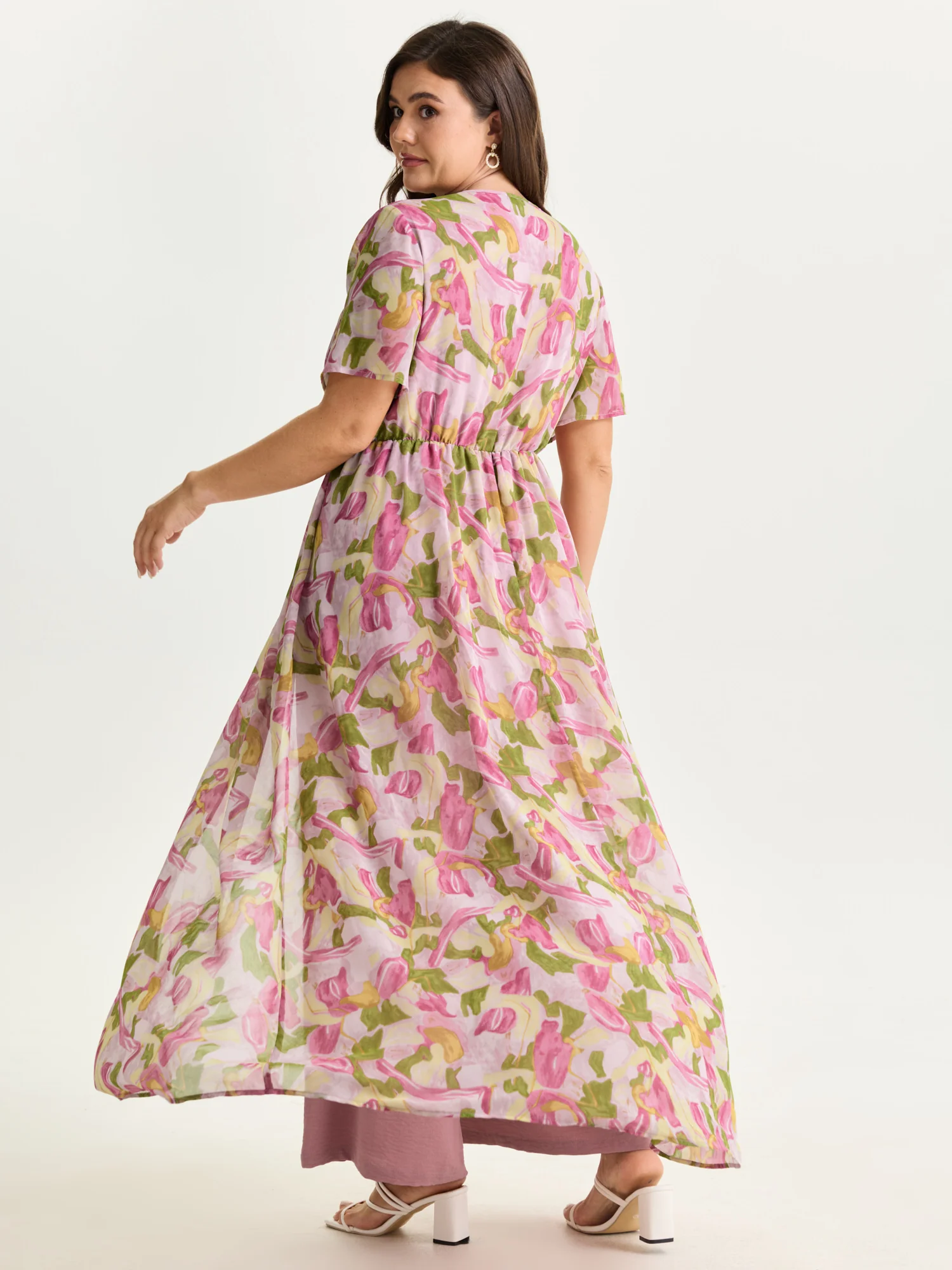 Hidden Zipper Floral Layered Pockets Jumpsuit - Image 4