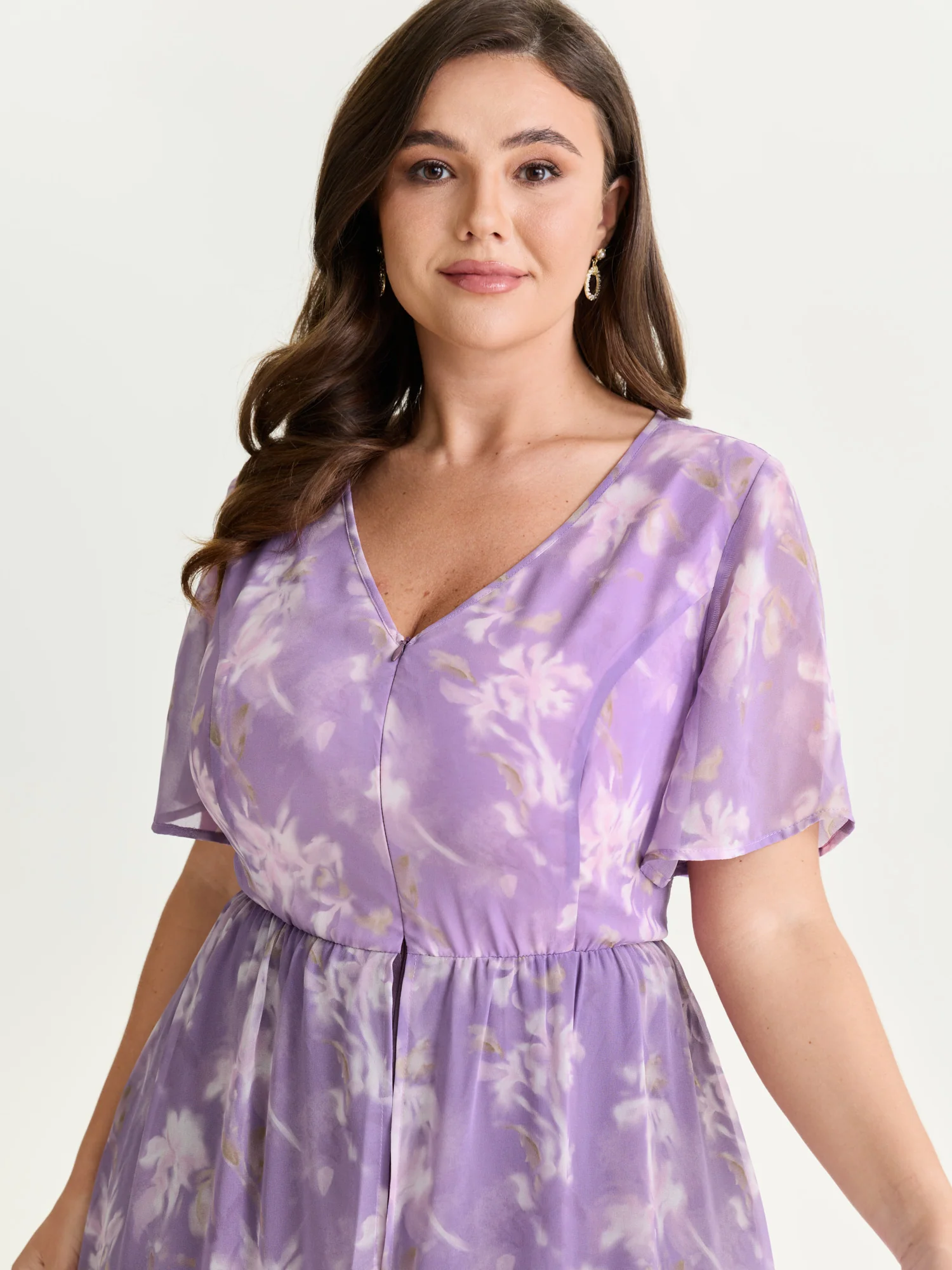 Hidden Zipper Floral Layered Pockets Jumpsuit - Image 2