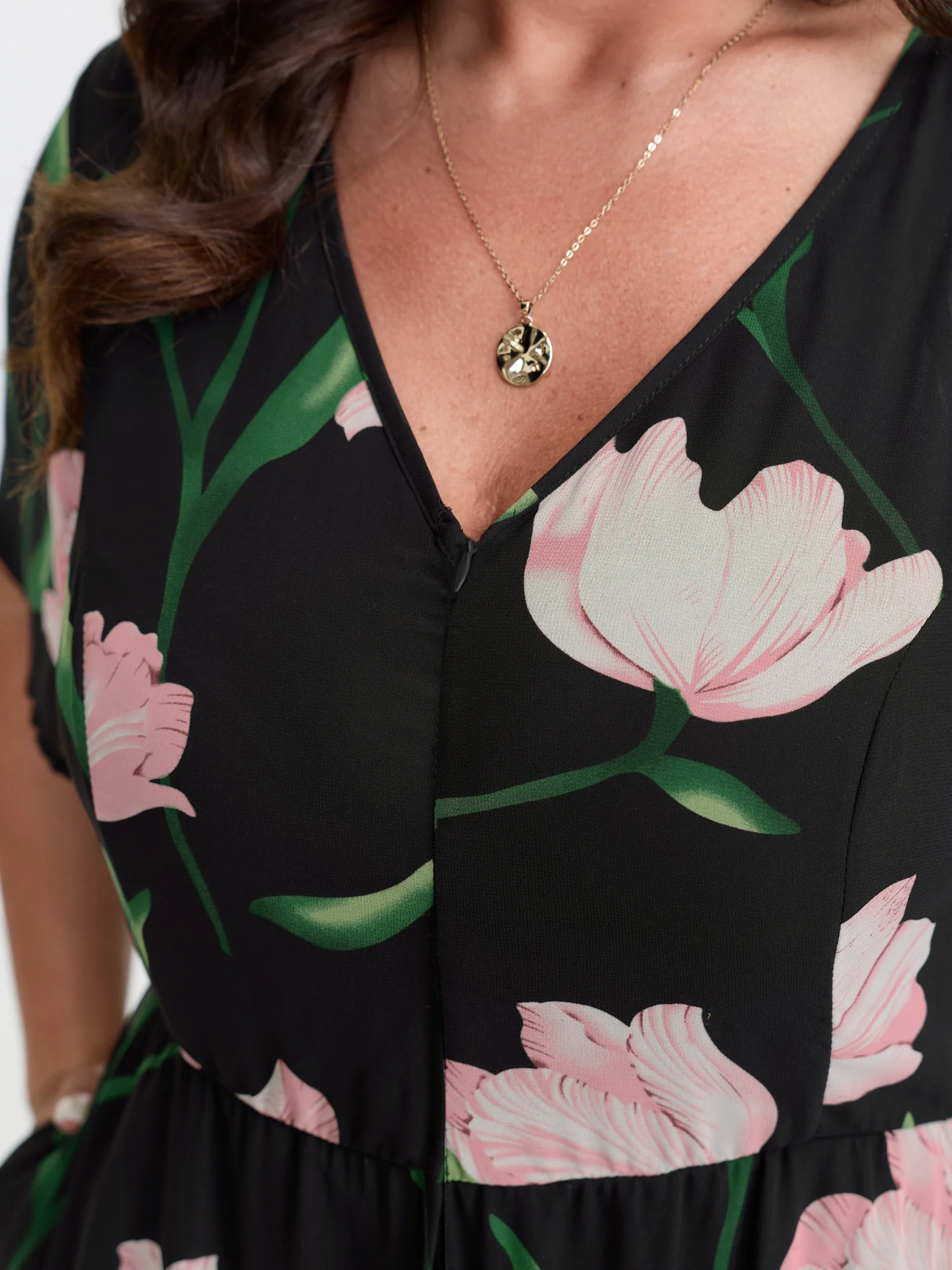 Hidden Zipper Floral Layered Pockets Jumpsuit - Image 3