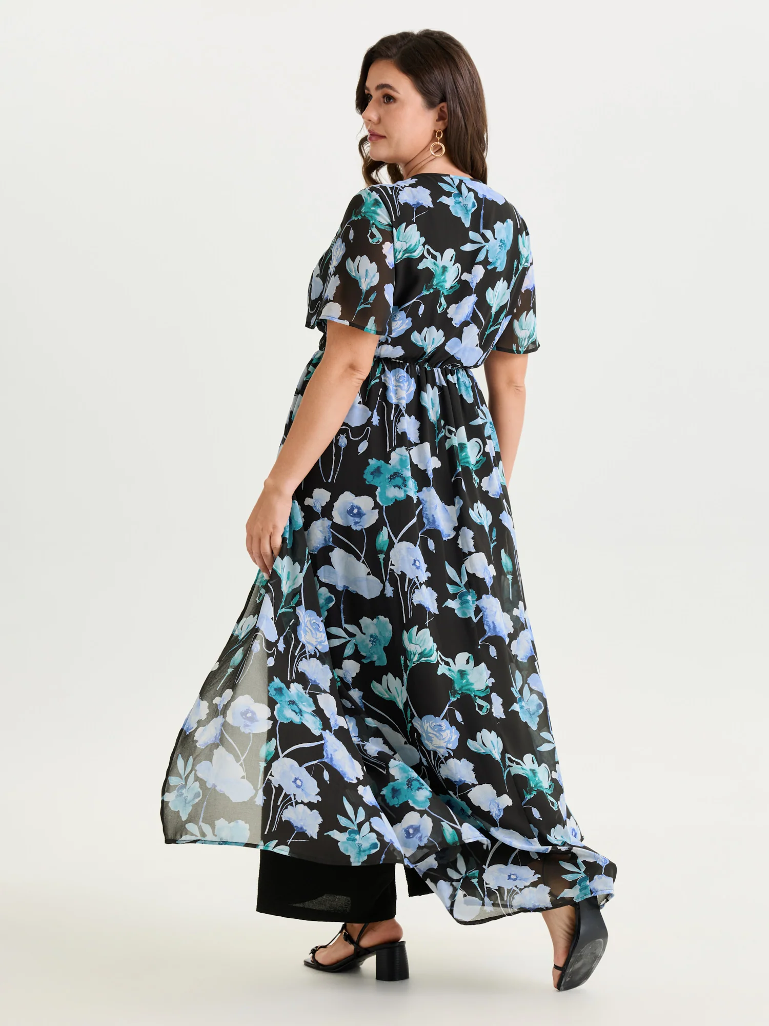 Hidden Zipper Floral Layered Pockets Jumpsuit - Image 4