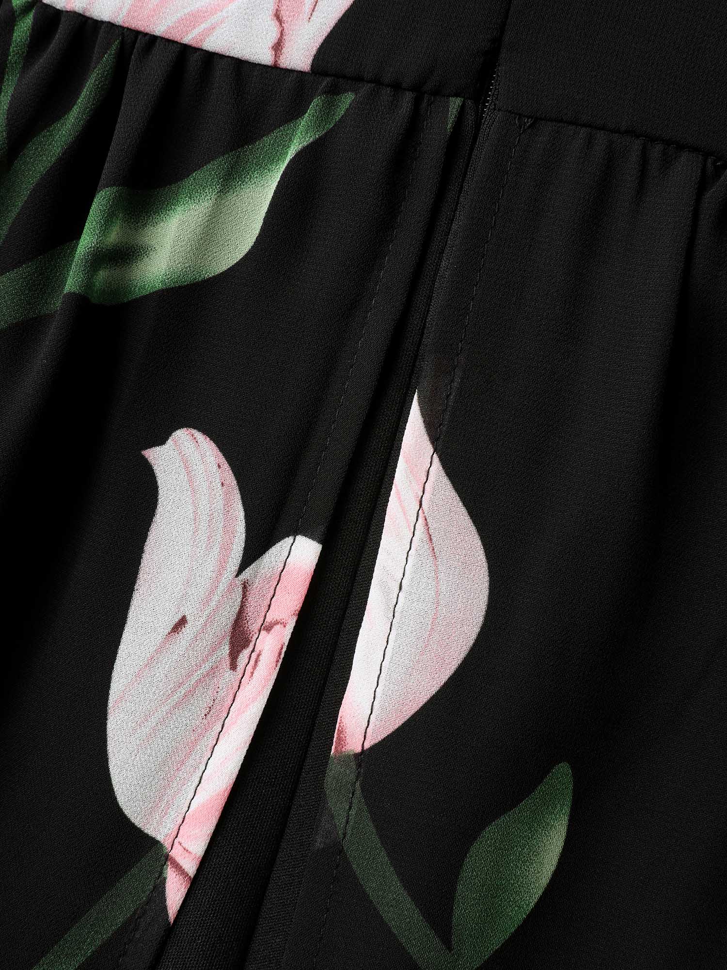 Hidden Zipper Floral Layered Pockets Jumpsuit - Image 4