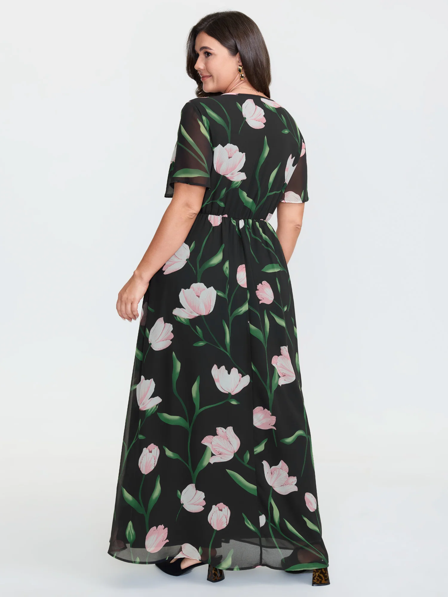 Hidden Zipper Floral Layered Pockets Jumpsuit - Image 5