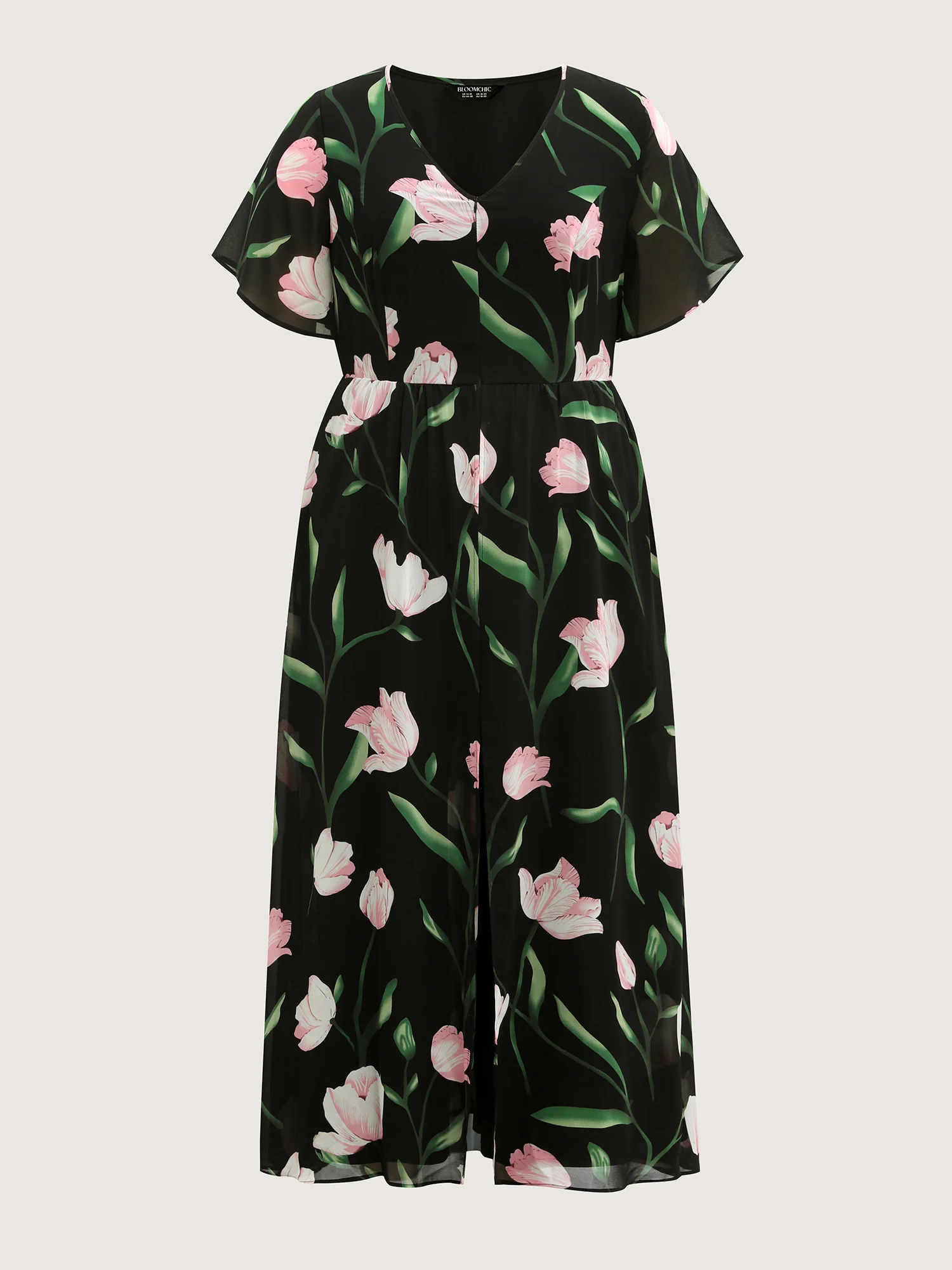 Hidden Zipper Floral Layered Pockets Jumpsuit - Image 6