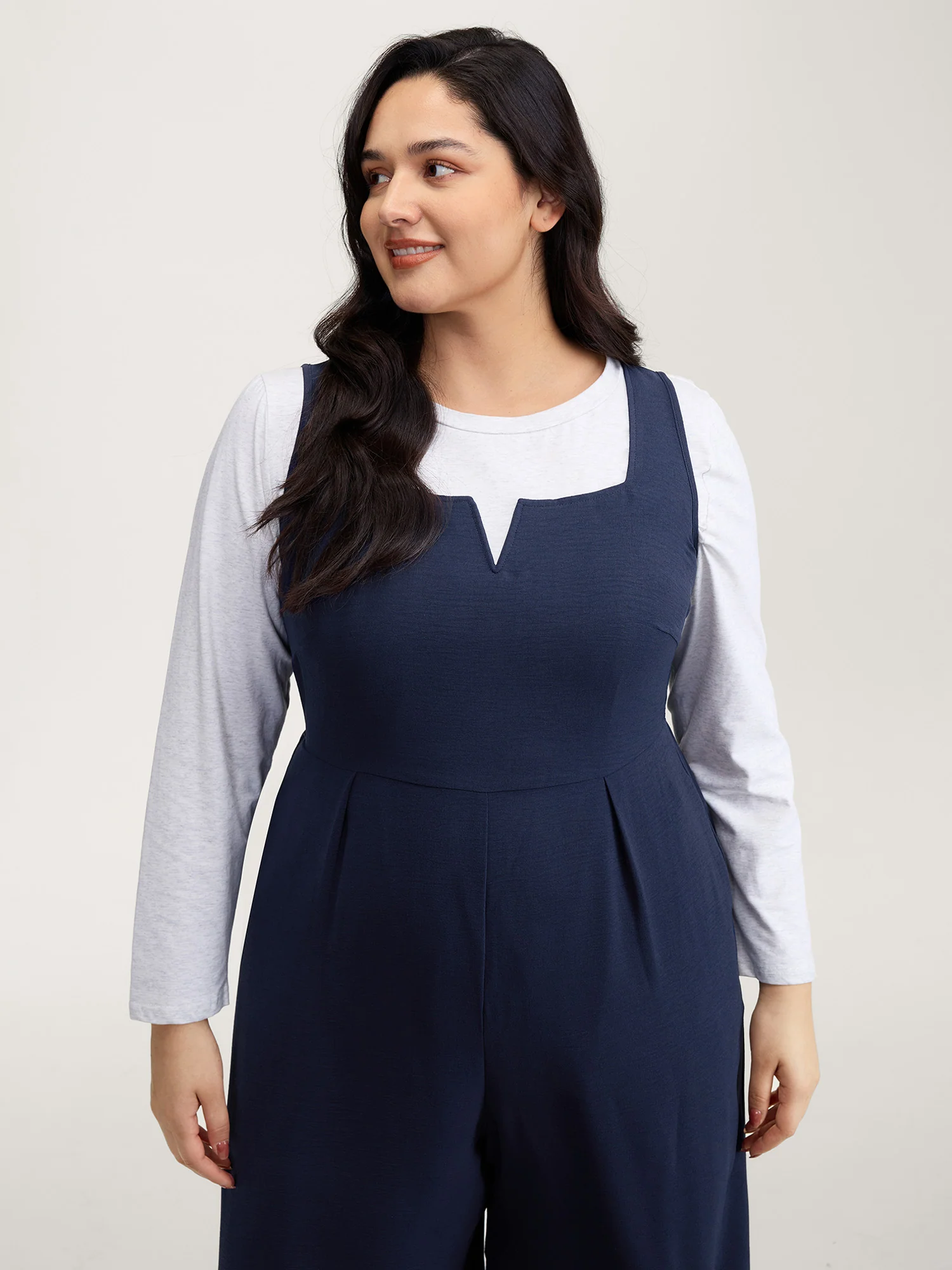Hidden Zipper Pockets Wide-Leg Jumpsuit - Image 2