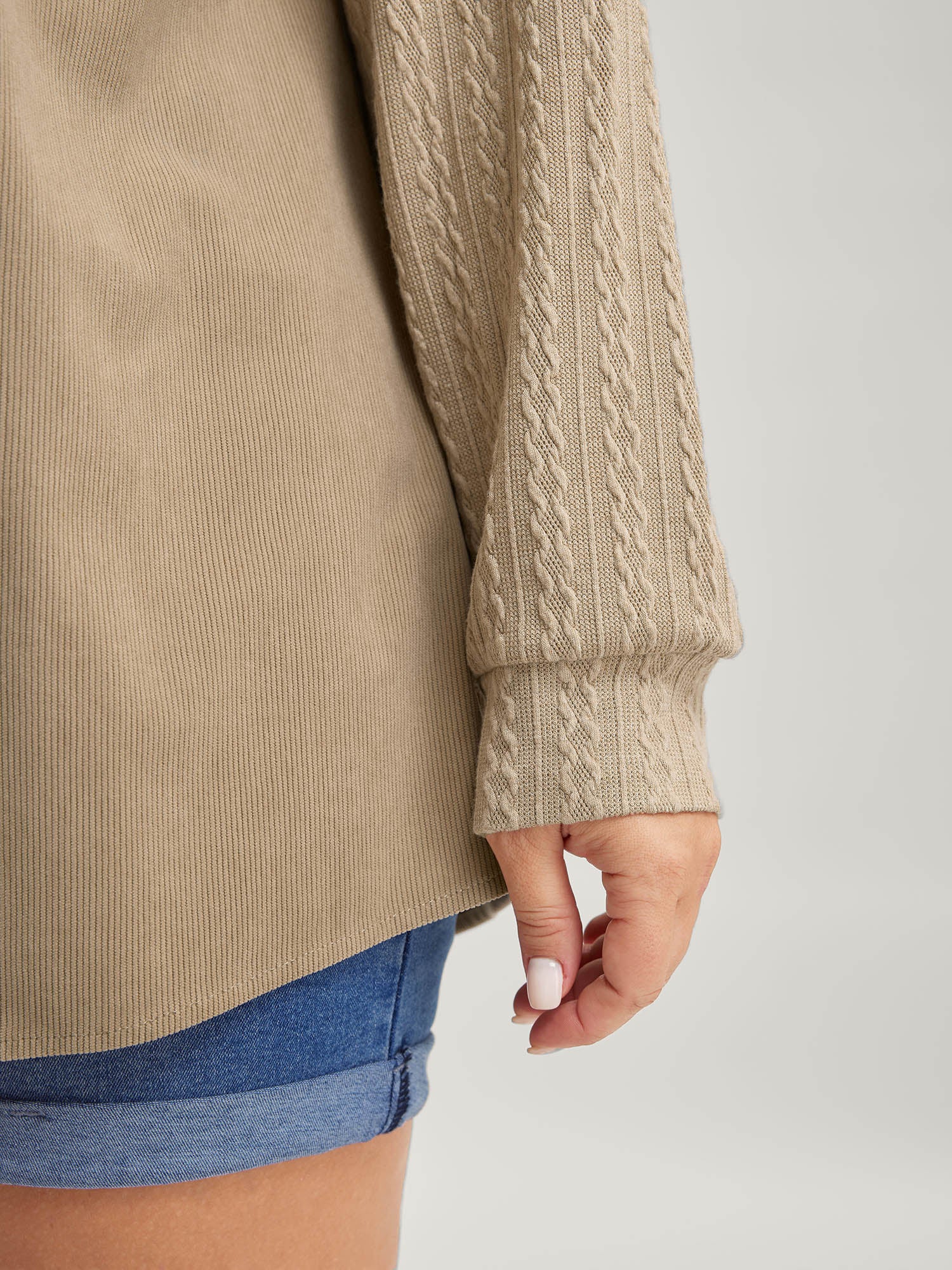 High-Low Hem Color Contrast Jacket - Image 12