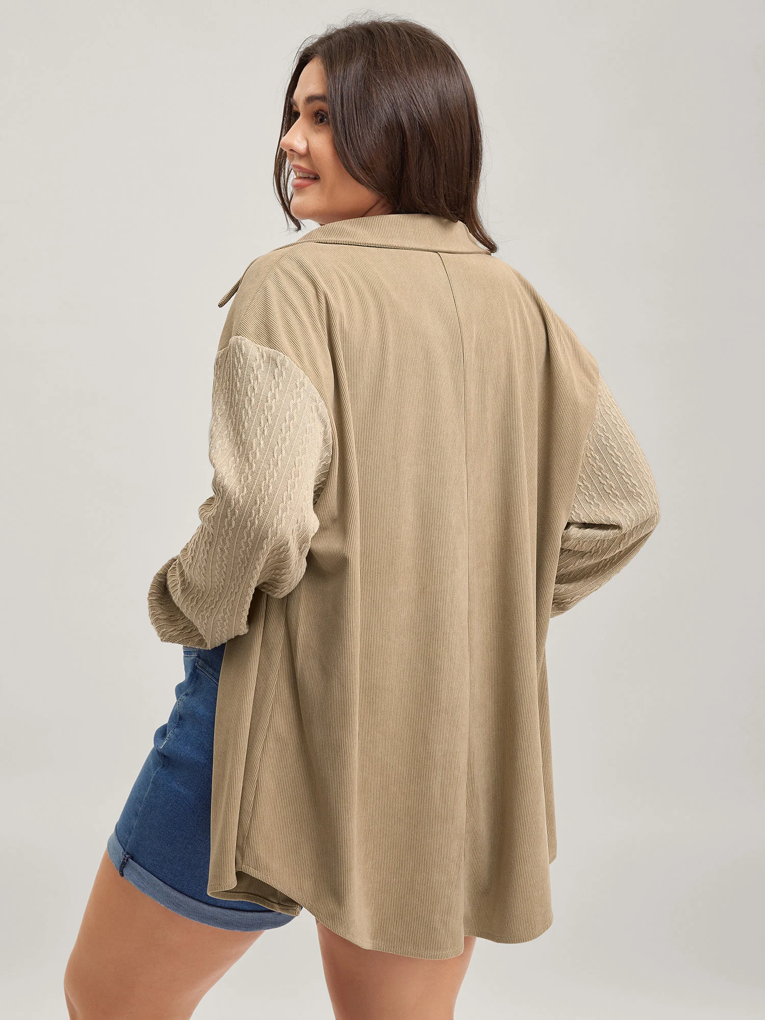 High-Low Hem Color Contrast Jacket - Image 15
