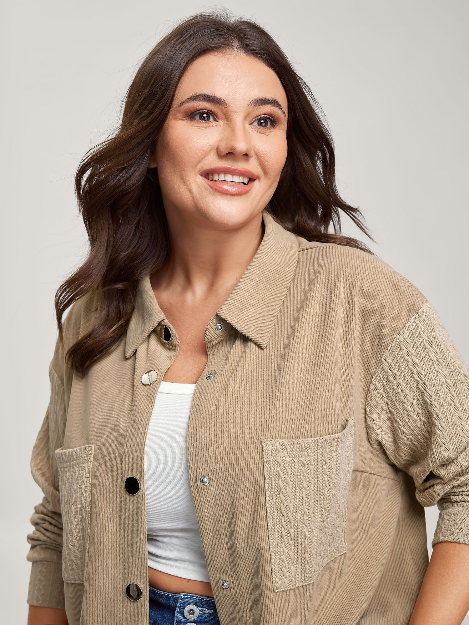 High-Low Hem Color Contrast Jacket - Image 2