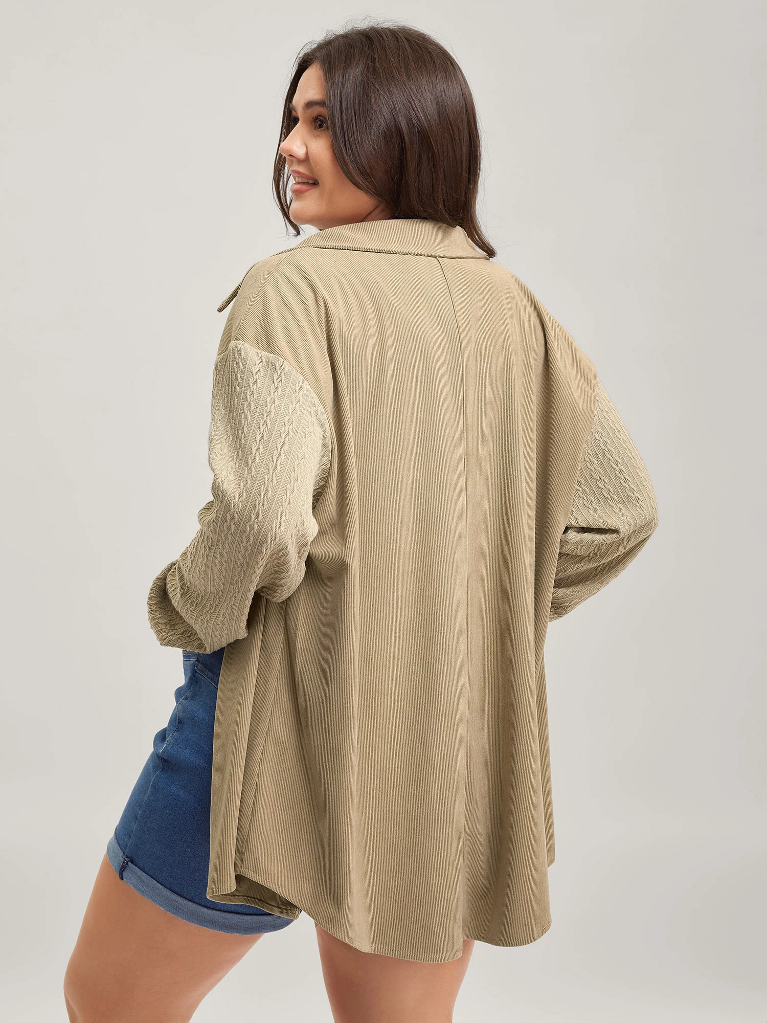 High-Low Hem Color Contrast Jacket - Image 21
