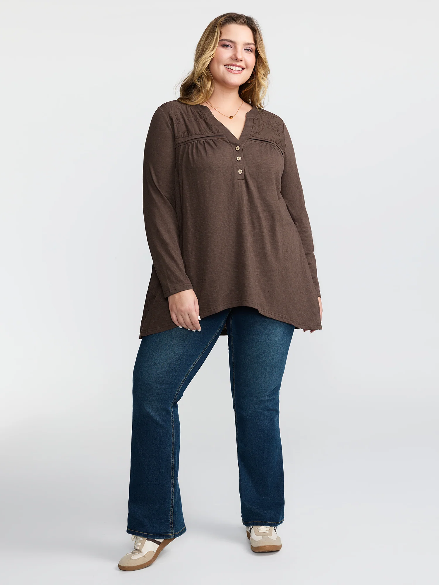High-Low Hem Pleated Knit Top - Image 3