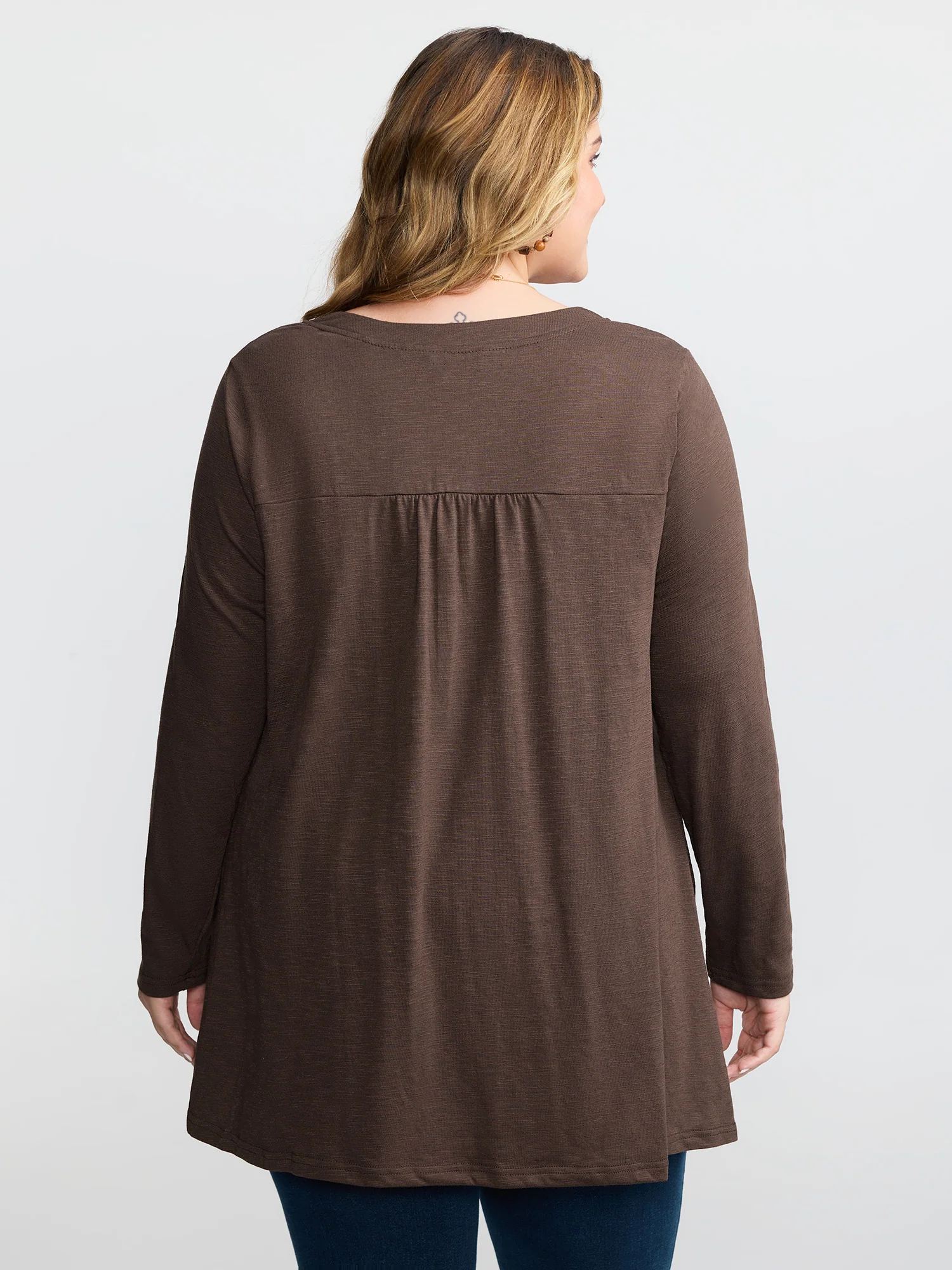 High-Low Hem Pleated Knit Top - Image 4