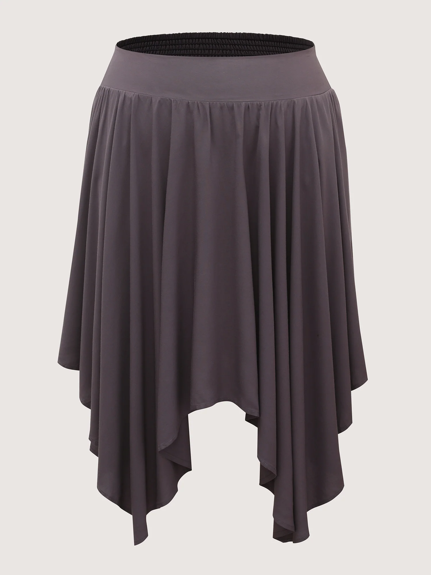 High-Low Hem Wide Waistband Midi Skirt - Image 8