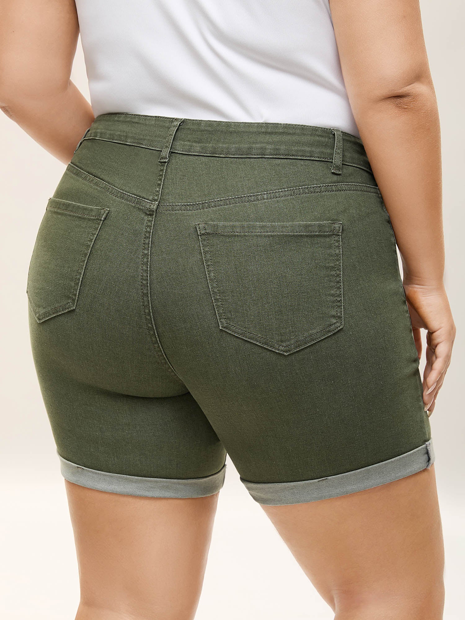 High-Rise Classic Cut Denim Shorts - Image 3