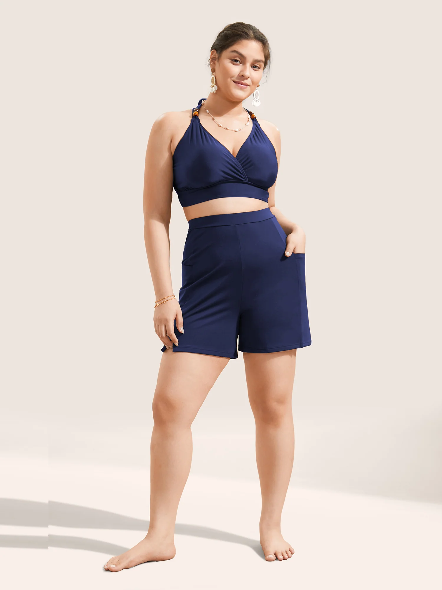 High Rise Pocket Split Side Swim Shorts - Image 12