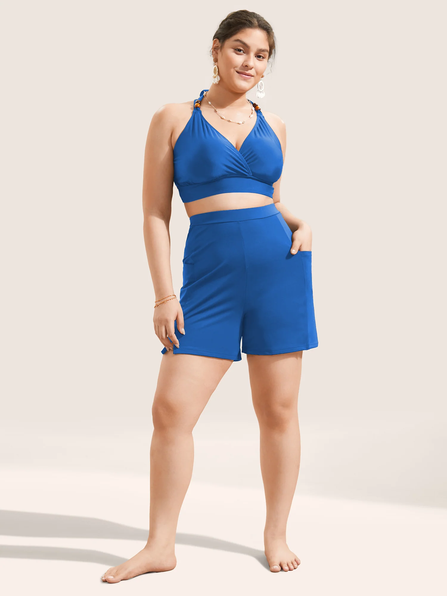 High Rise Pocket Split Side Swim Shorts - Image 20