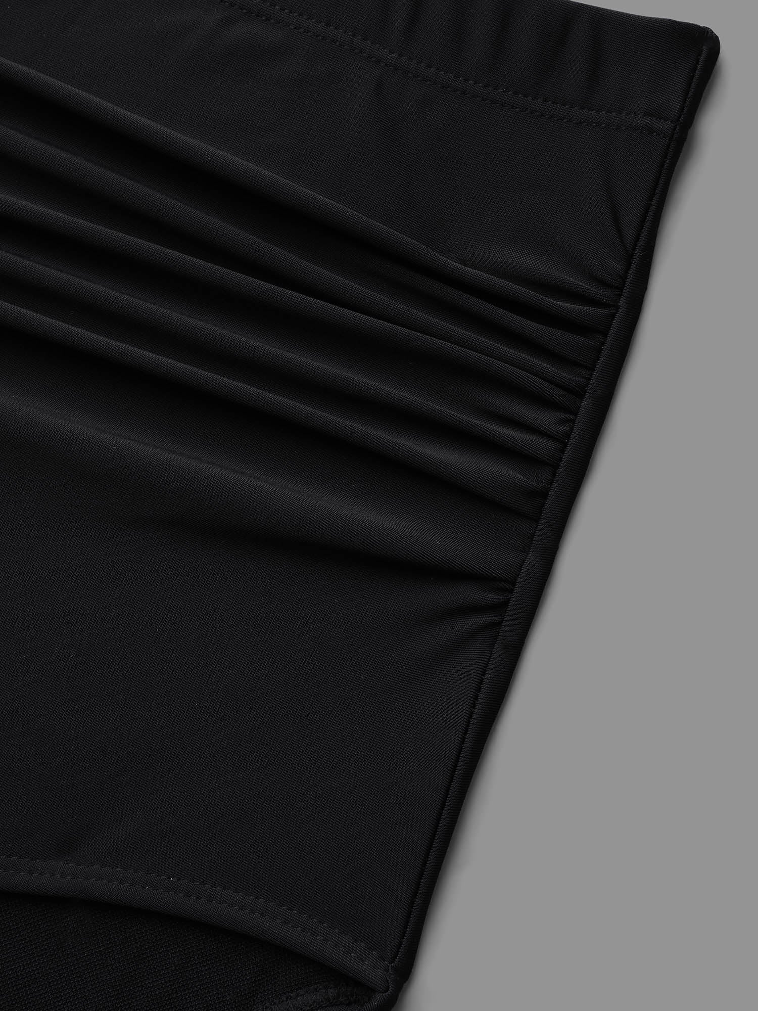 High Rise Ruched Plain Bikini Bottoms - Image 6
