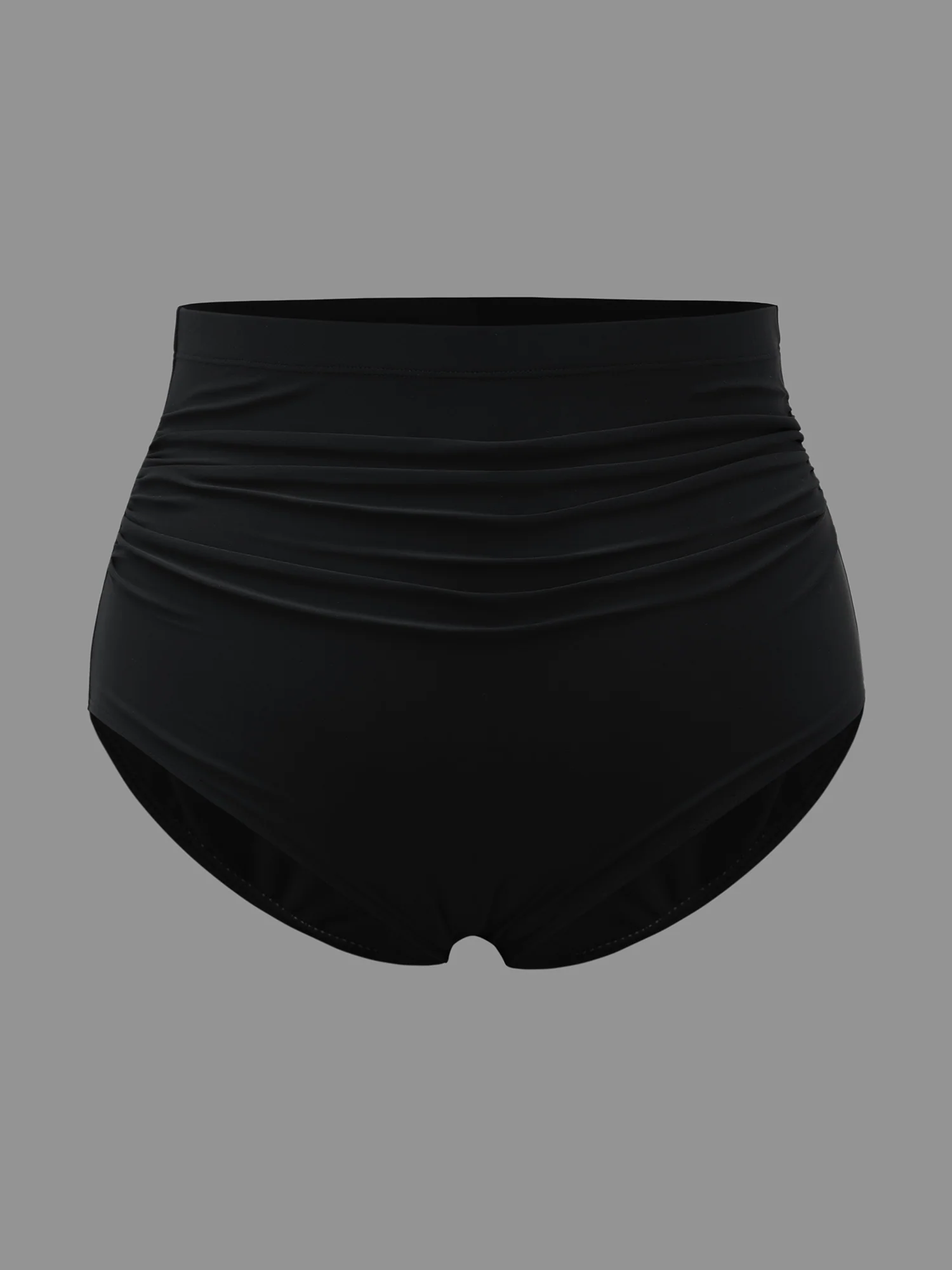 High Rise Ruched Plain Bikini Bottoms - Image 7