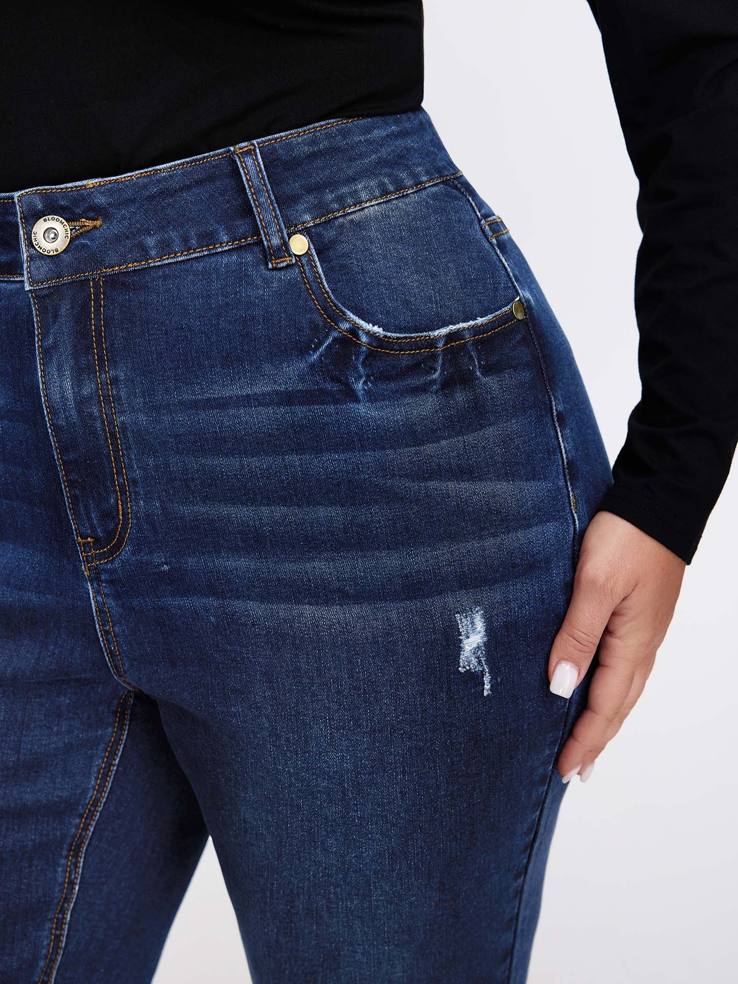 Side Rip Skinny-Fit Cropped Jeans - Image 2