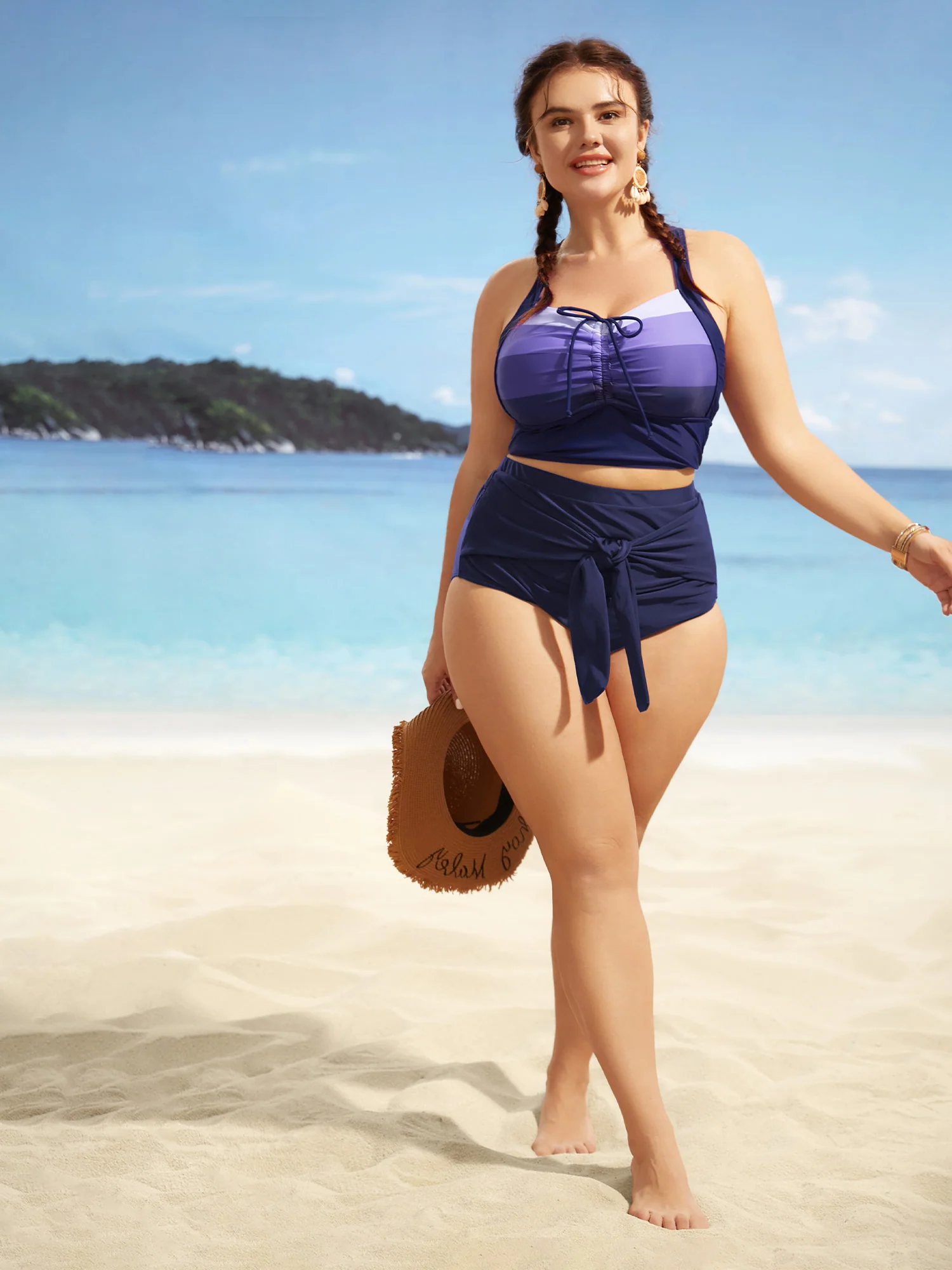 High Rise Tie Knot Gathered Swim Bottom - Image 15