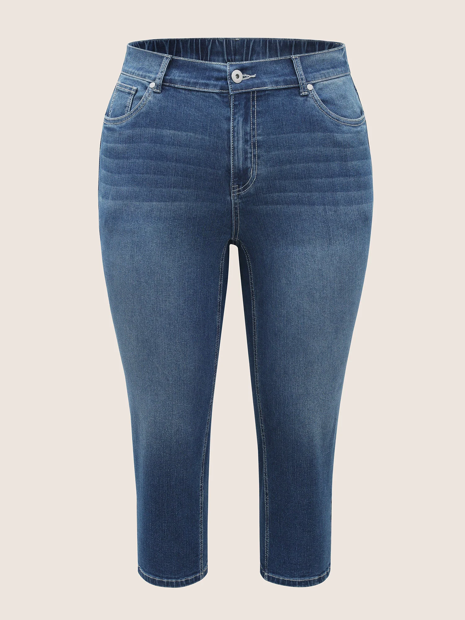 High Stretch Slanted Pocket Slim Cropped Jeans - Image 8